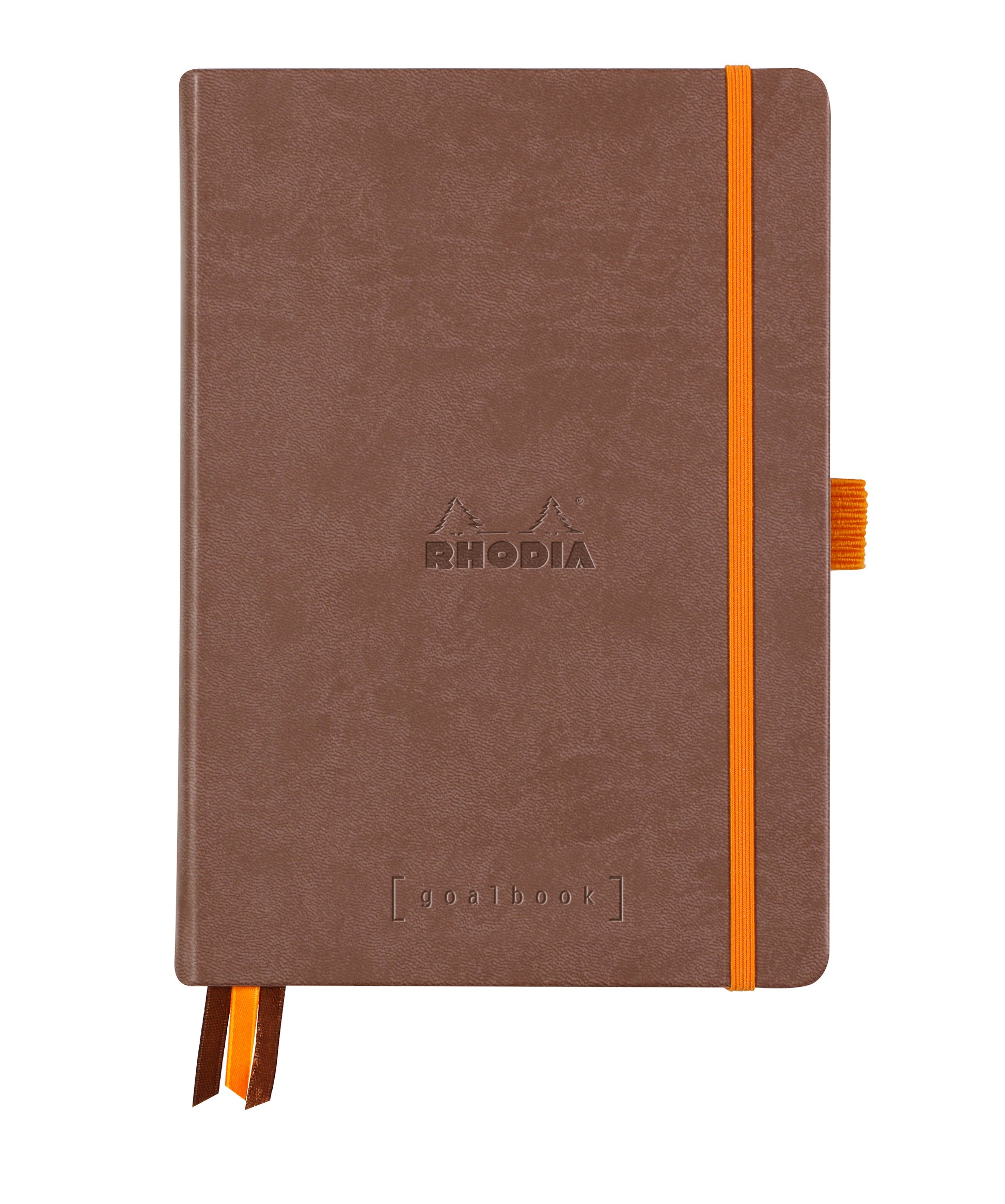 Rhodia Goalbook Notizbuch – A5 – punktiert – Hardcover, Gummiband, Stiftschlaufe, schokoladenbraun