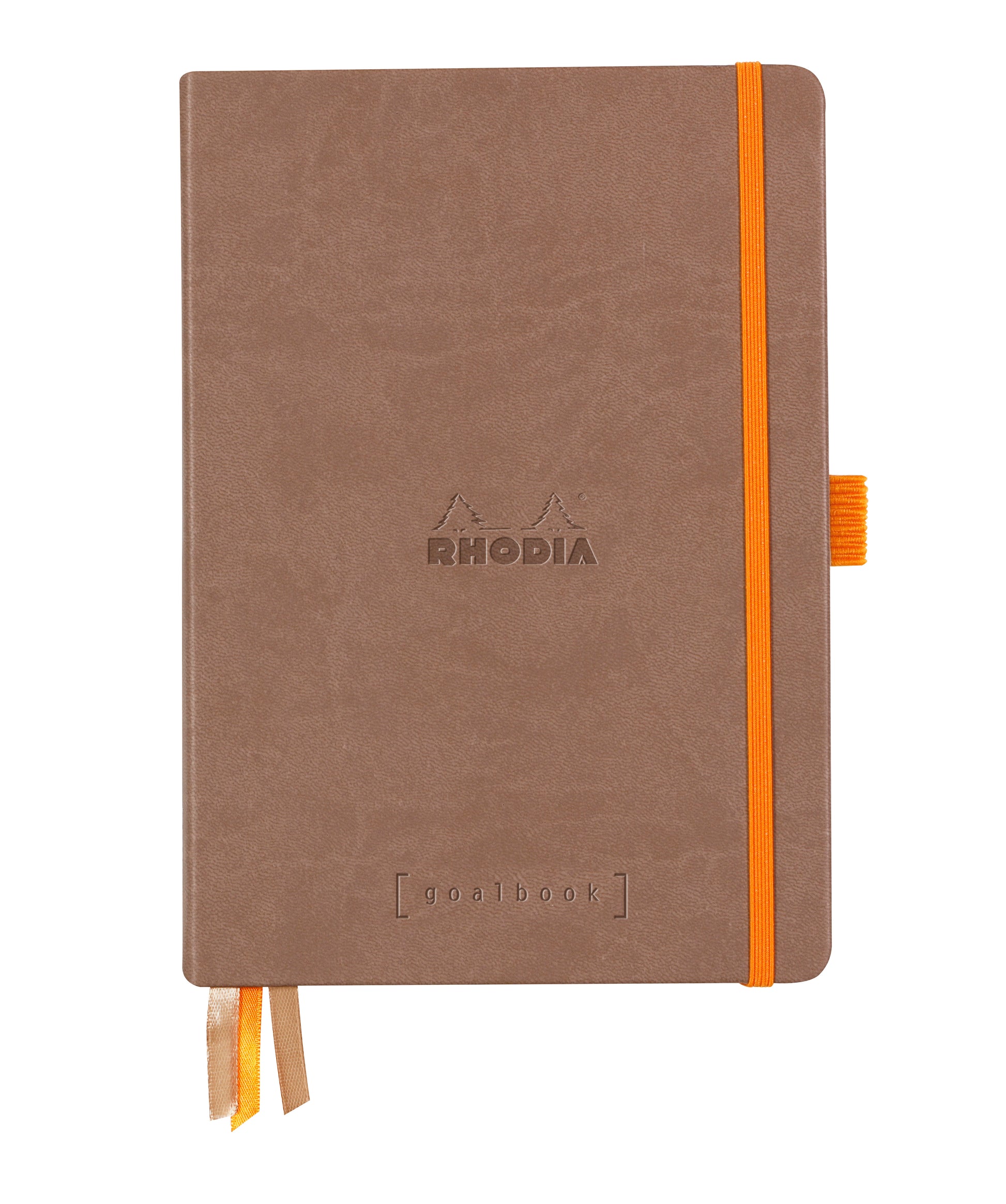 Rhodia Goalbook Notizbuch – A5 – punktiert – Hardcover, Gummizug, Stiftschlaufe, taupe