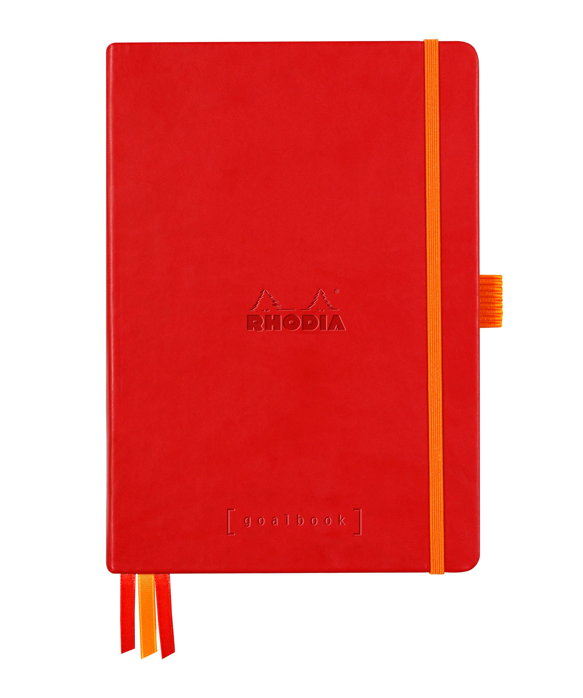 Rhodia Goalbook Notizbuch – A5 – punktiert – Hardcover, Gummiband, Bleistifthalter, Mohnrot