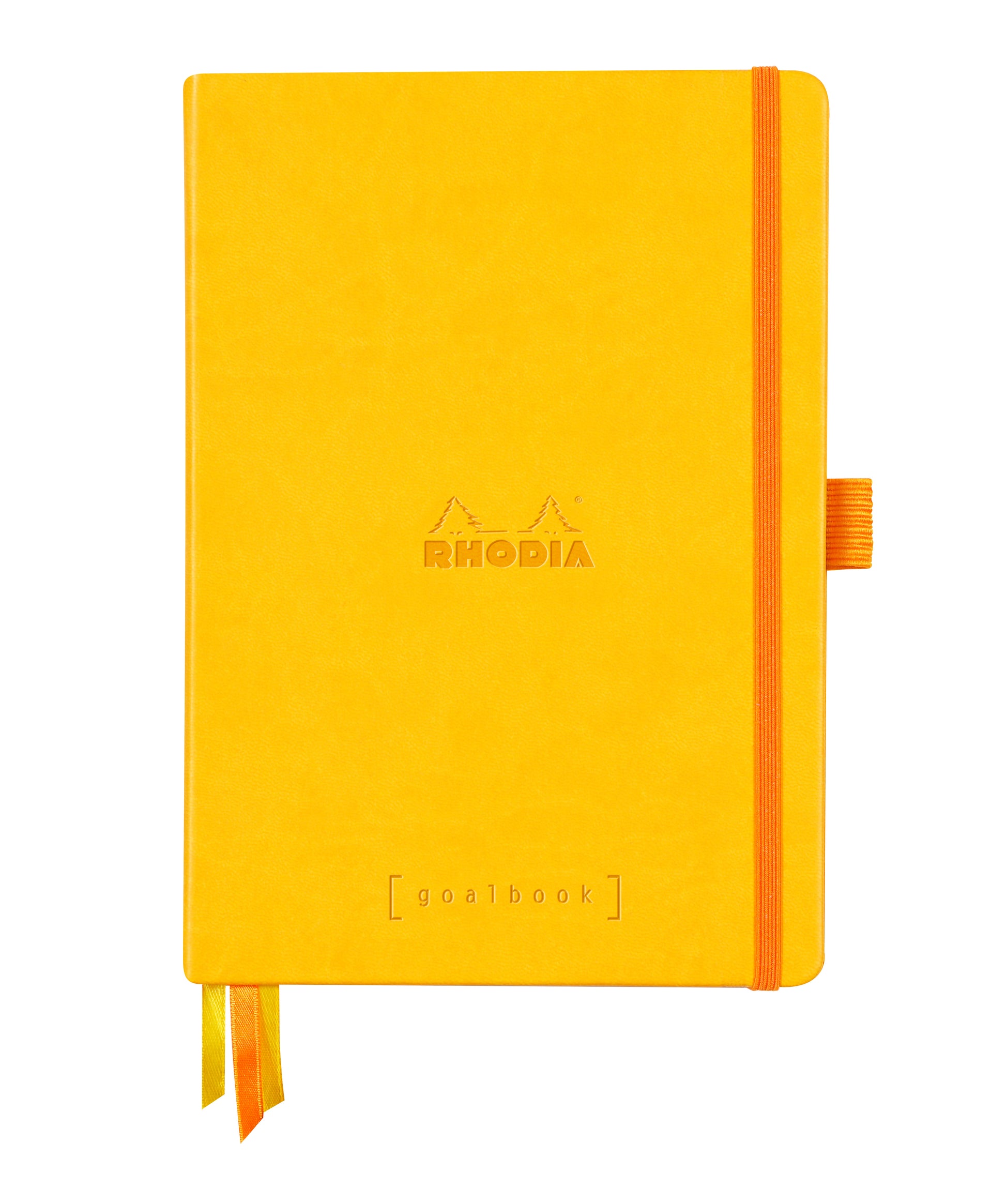 Rhodia Goalbook Notizbuch – A5 – punktiert – Hardcover, Gummiband, Bleistifthalter, gelb