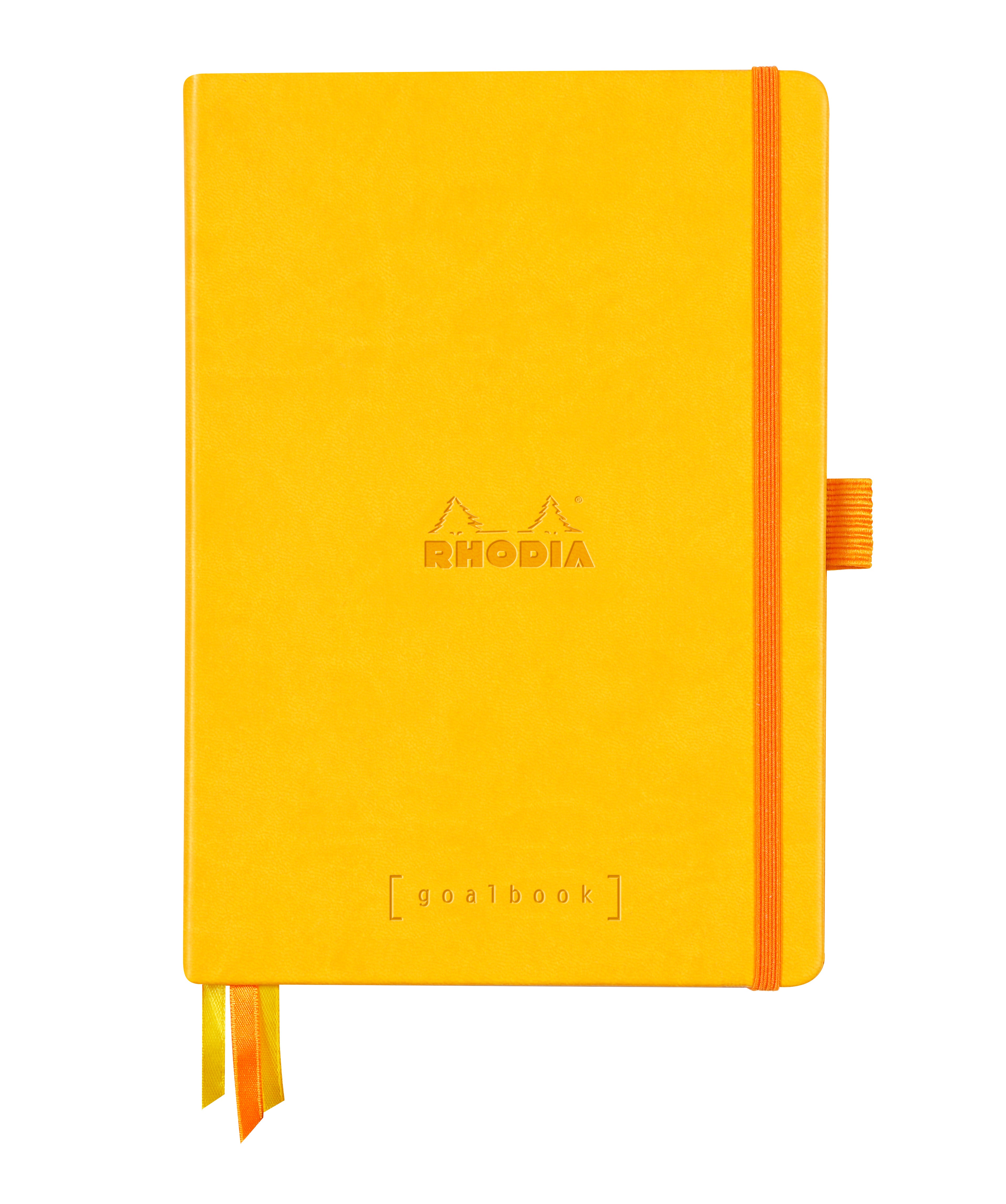 Rhodia Goalbook Notizbuch – A5 – punktiert – Hardcover, Gummiband, Bleistifthalter, gelb