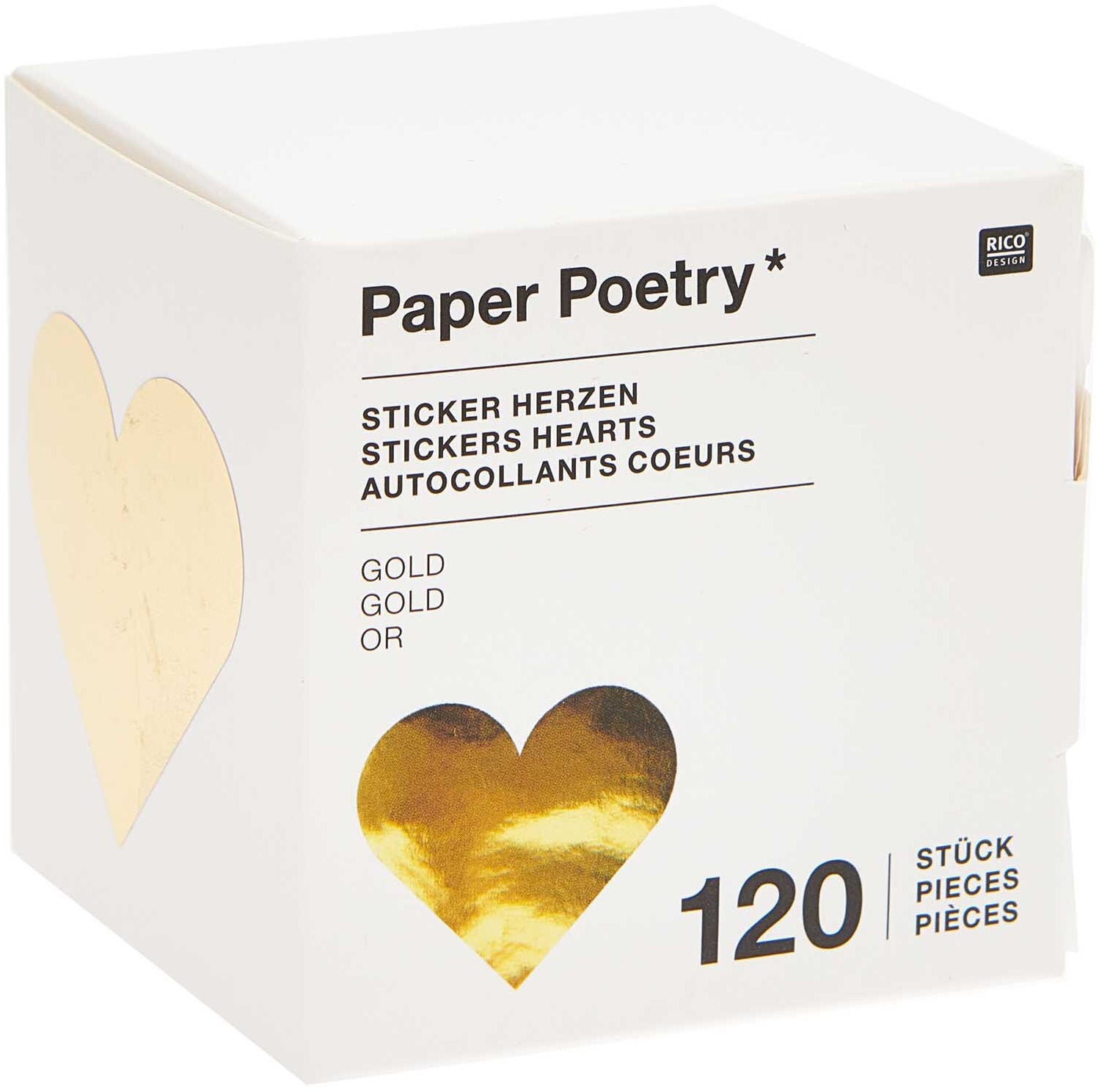 Rico design Sticker, Herzen, Hotfoil, Gold, 120 Stk