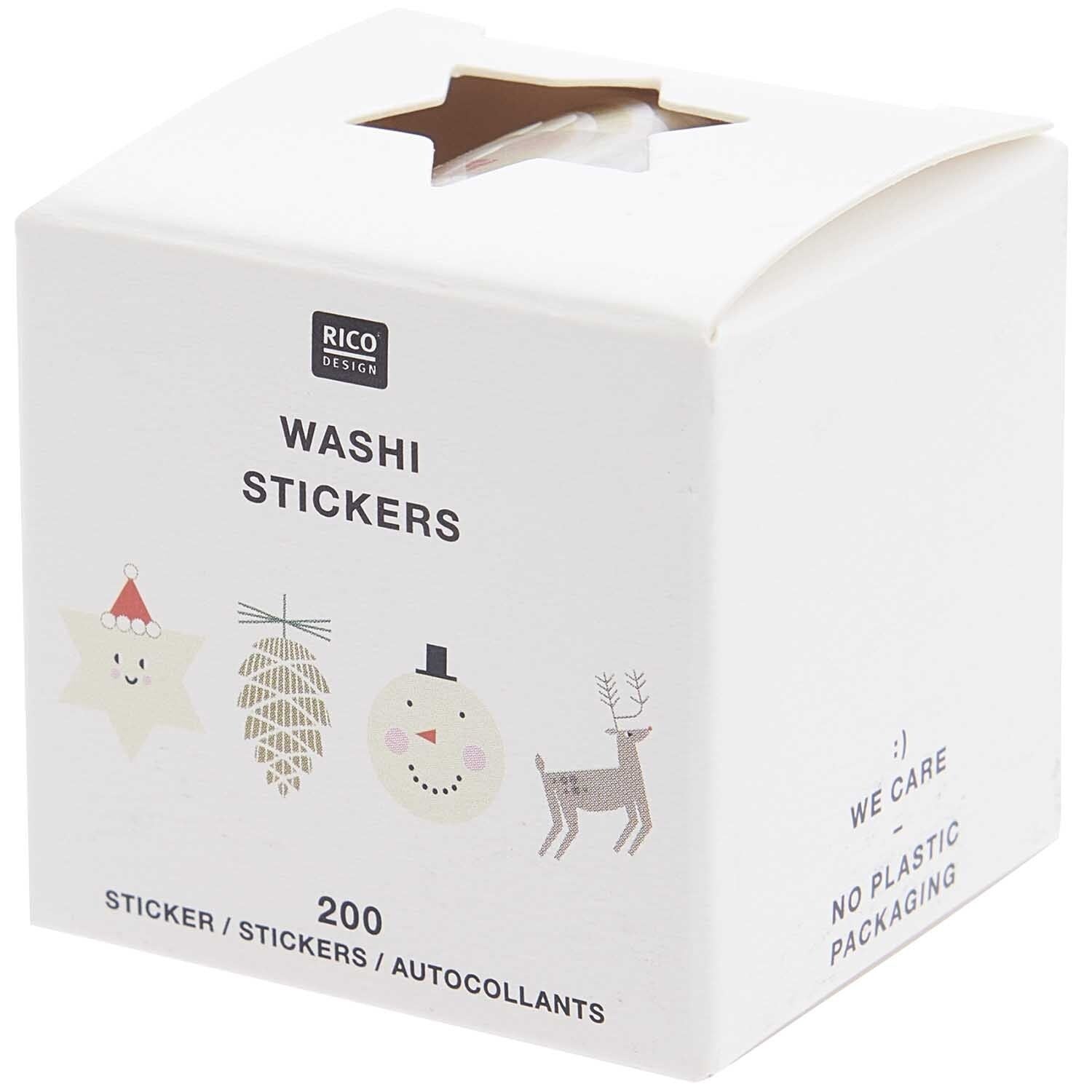 Rico design Sticker – Washi, 35 × 40 mm, I love Christmas – Reispapier, Selbstklebend, Wiederablösbar