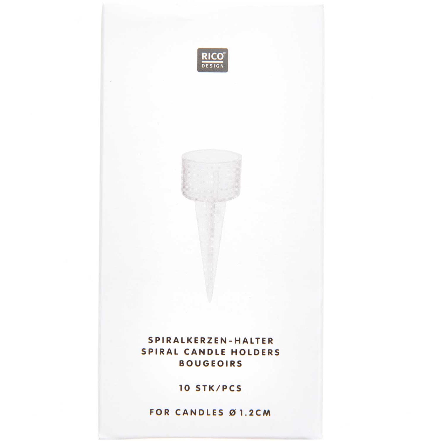 Rico Design Kerzenhalter – transparent – 6 × 11 × 2,8 cm – für Kerzen mit Ø 1,2 cm – 10 Stk