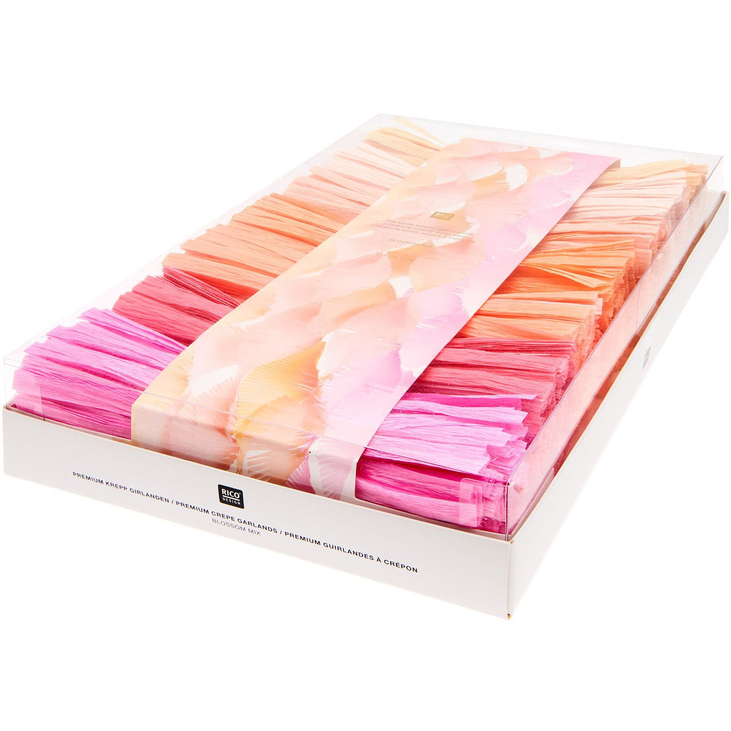 Rico design Girlande Blütenmix – mehrfarbig – 17,5 × 300 cm – Papier