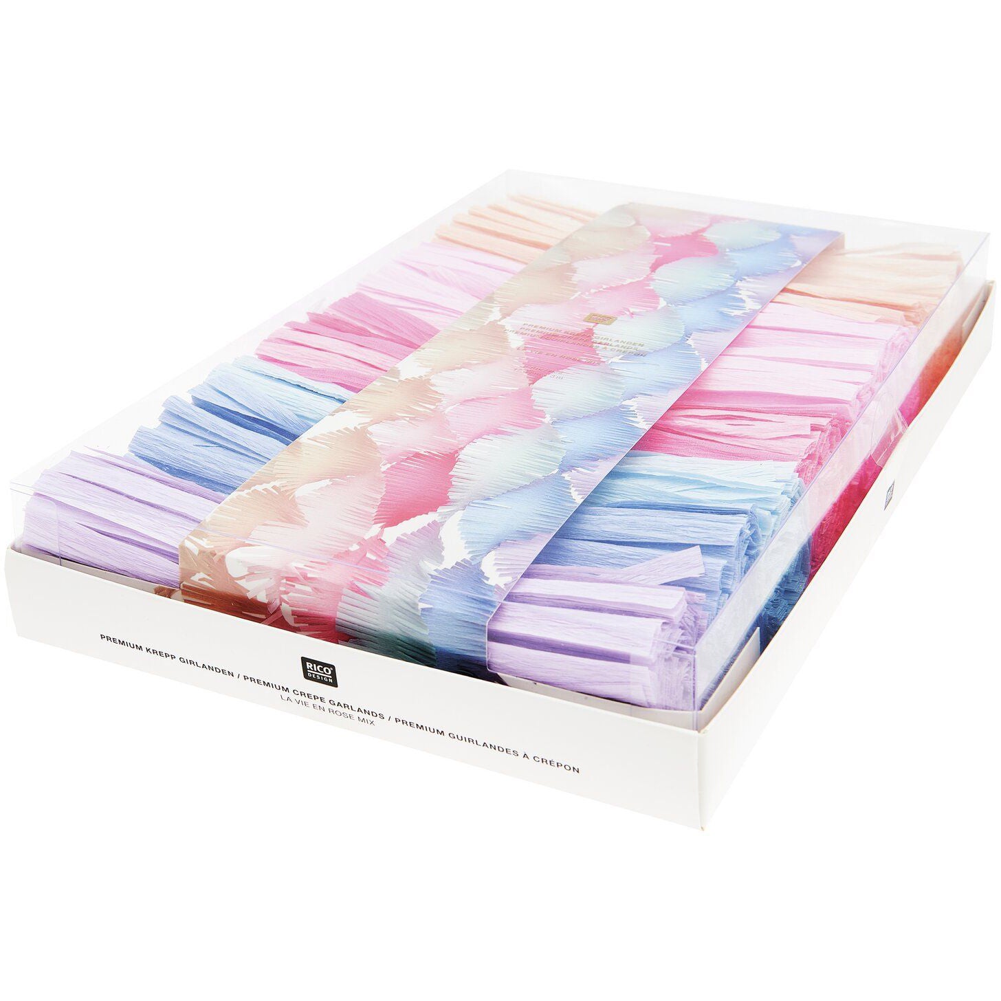 Rico design Girlande La Vie en Rose Mix – mehrfarbig – 17,5 × 300 cm – Papier – gedreht