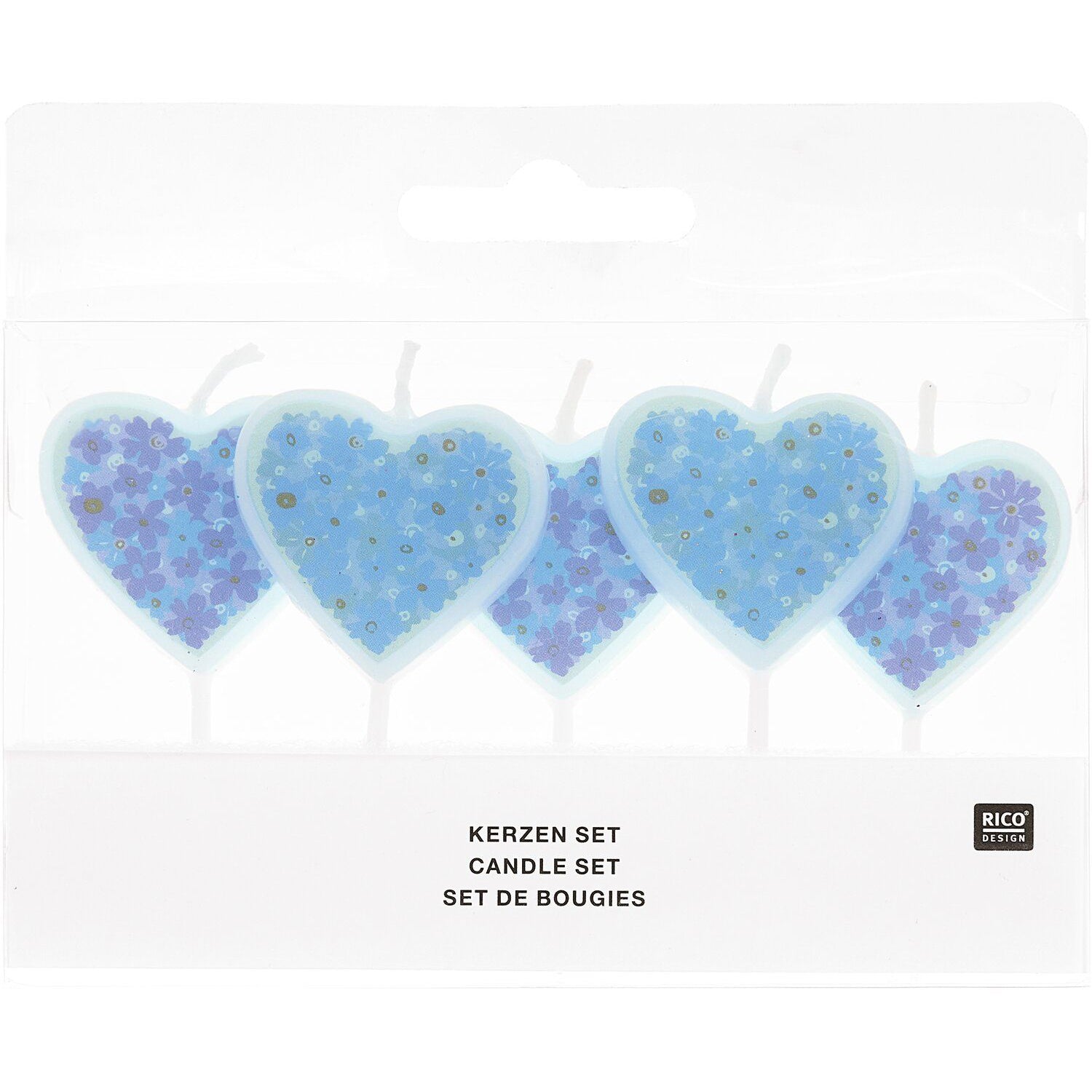Rico Design Geburtstagskerzen Vergissmeinnicht – 3,4 × 6,3 cm – 5 Stk