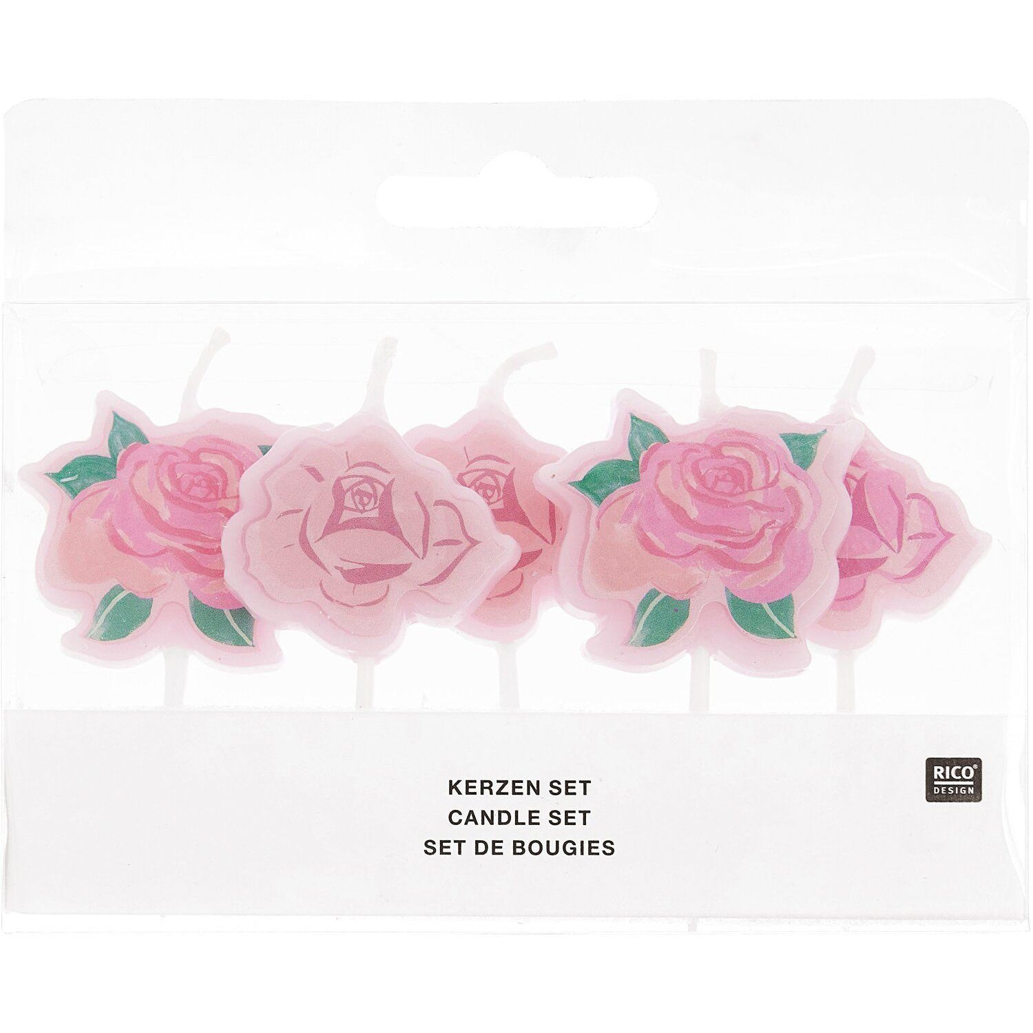 Rico Design Geburtstagskerzen Rosen – 3,6 × 6,3 cm – 5 Stk