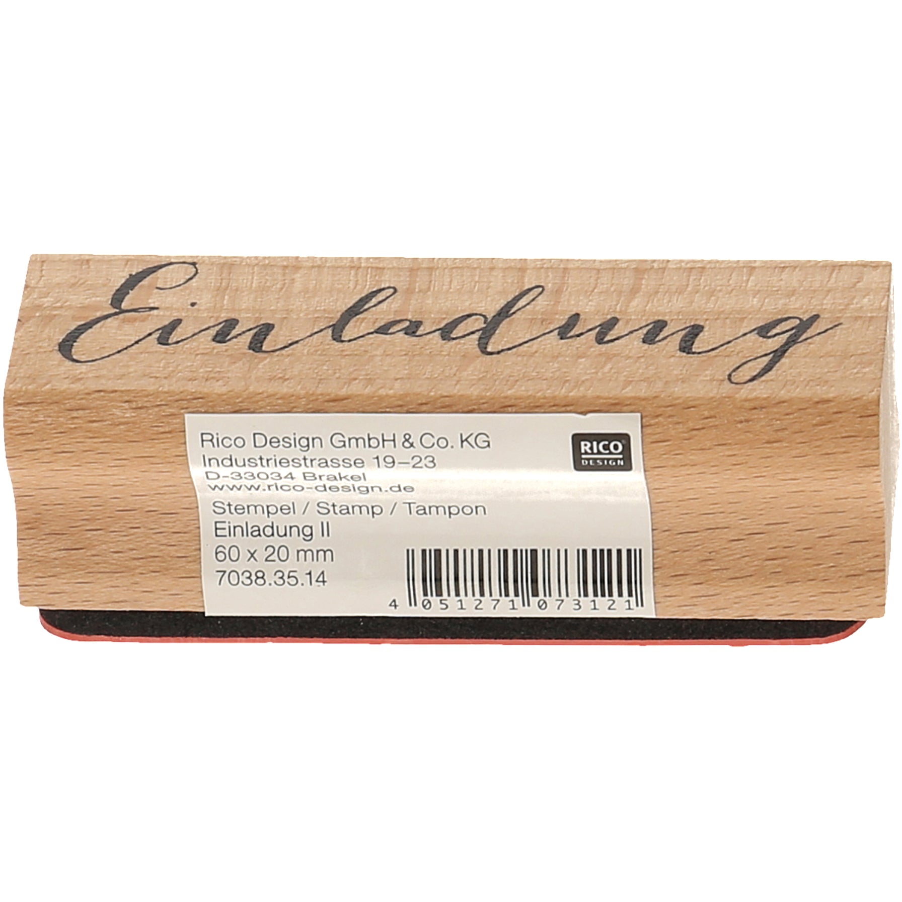 Rico design Stempel – Einladung – Holz – 25 × 70 × 25 mm