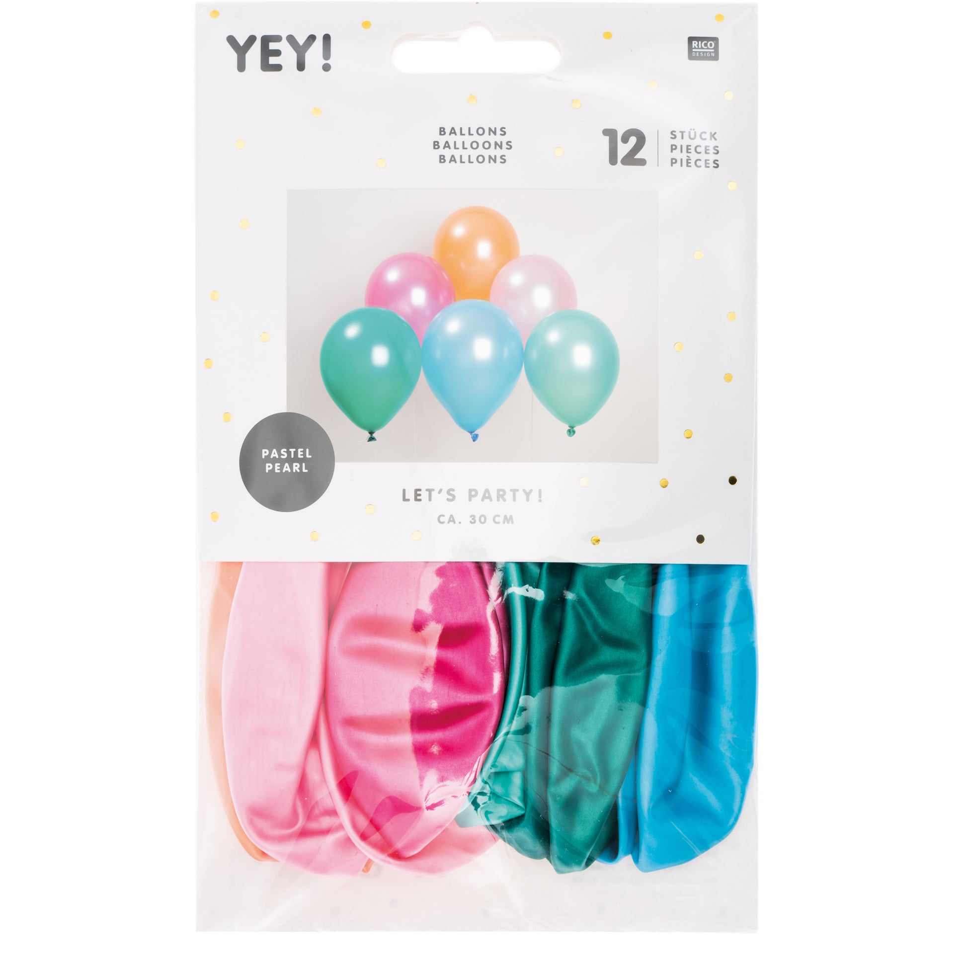 Rico Design Luftballons Pastell – pastell matt – Ø 30 cm – Latex