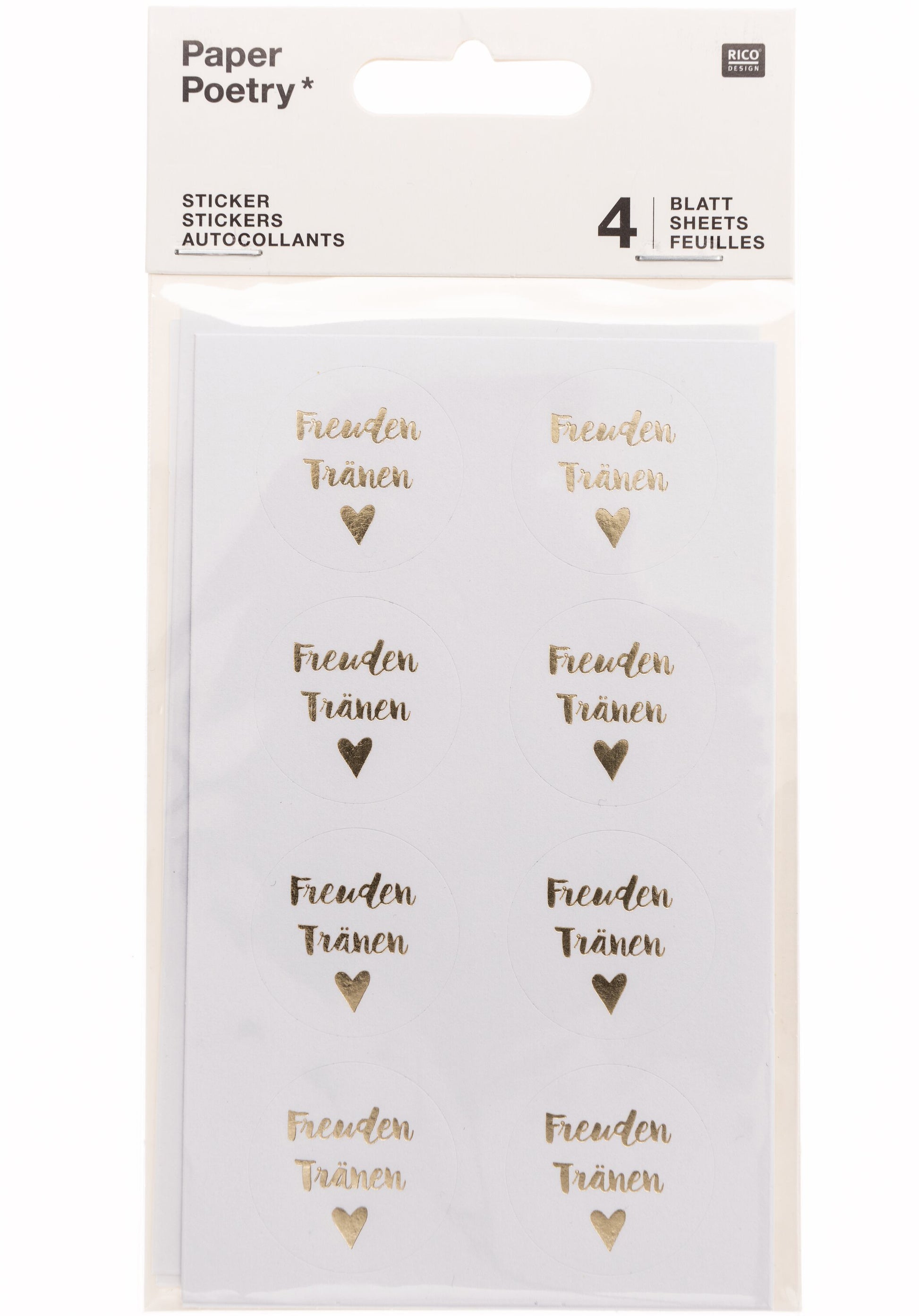 Rico design Sticker Freudentränen, weiss, 32 Stk (4 Bögen)