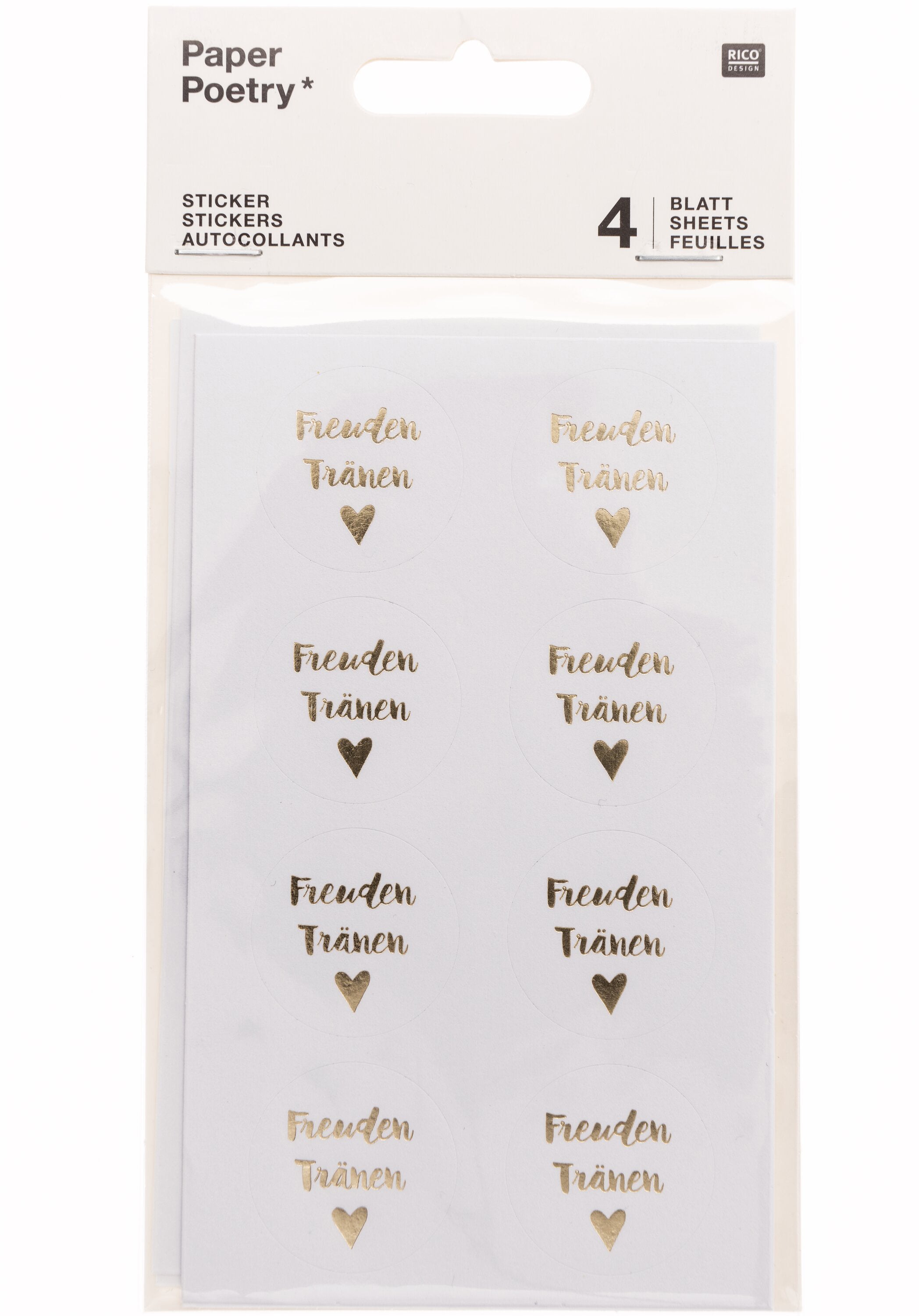 Rico design Sticker Freudentränen, weiss, 32 Stk (4 Bögen)