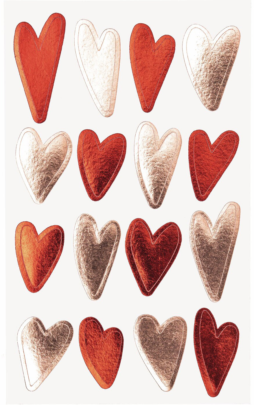Rico design Sticker Herzen – 95 × 190 mm, rosa, rot