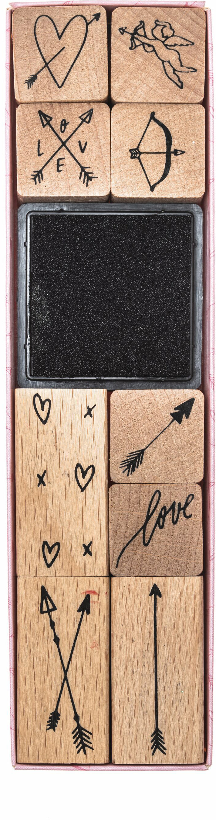 Rico design Stempel-Set – Pfeile – 9 Stempel, Schwarzes Stempelkissen