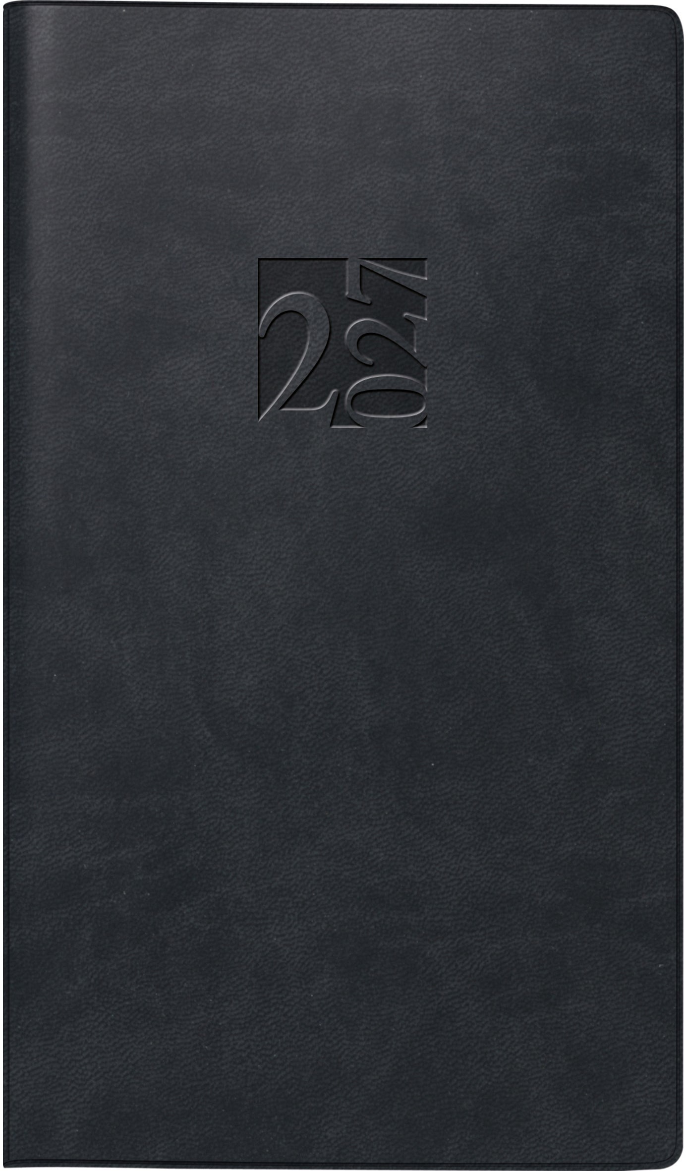 Ridoide Wochenagenda 2027, 1 Woche/2 Seiten, 9,5 × 16,0 cm, Schwarz