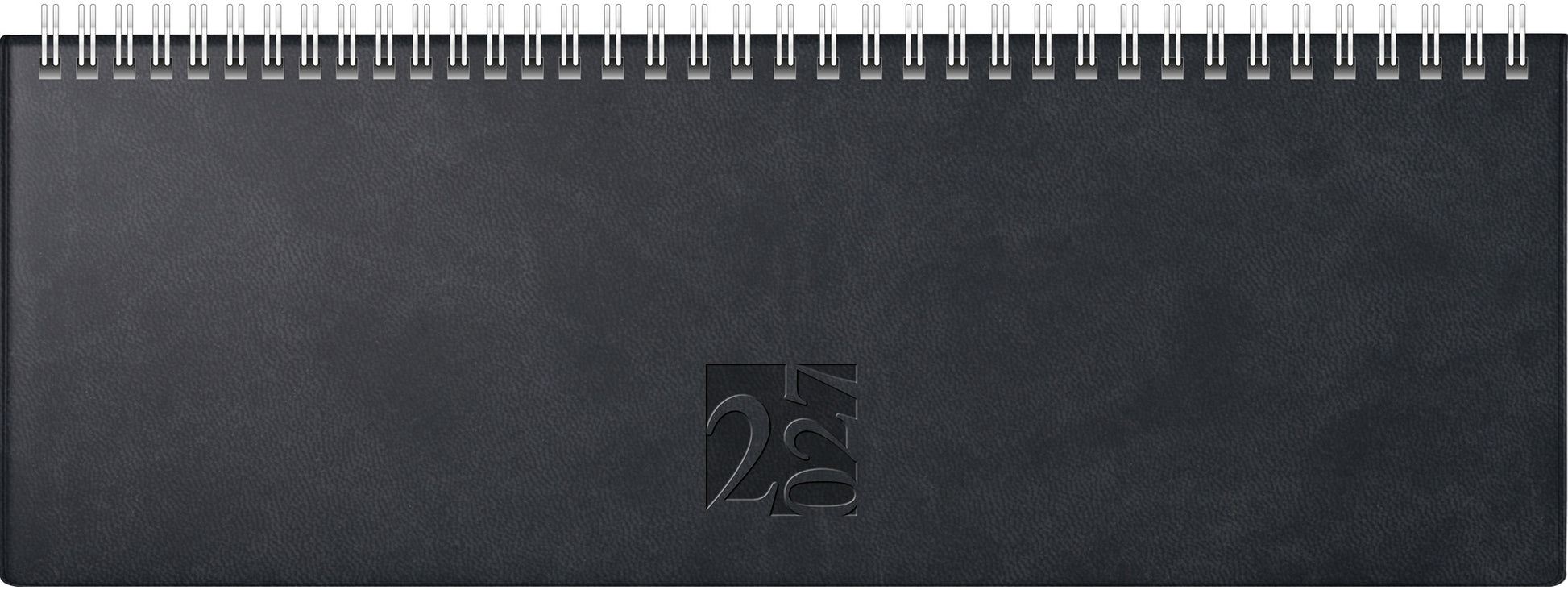 Ridoide AC-Terminer – Tischkalender 2027, 1 Woche/2 Seiten, 12,0 × 31,0 cm, schwarz