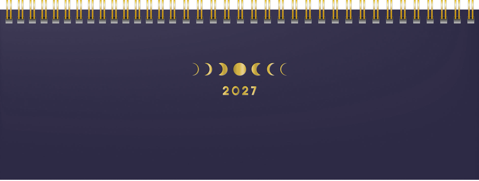 Ridoide Design Line – Tischkalender 2027, 1 Woche/2 Seiten, 29,7 × 10,5 cm, Moon