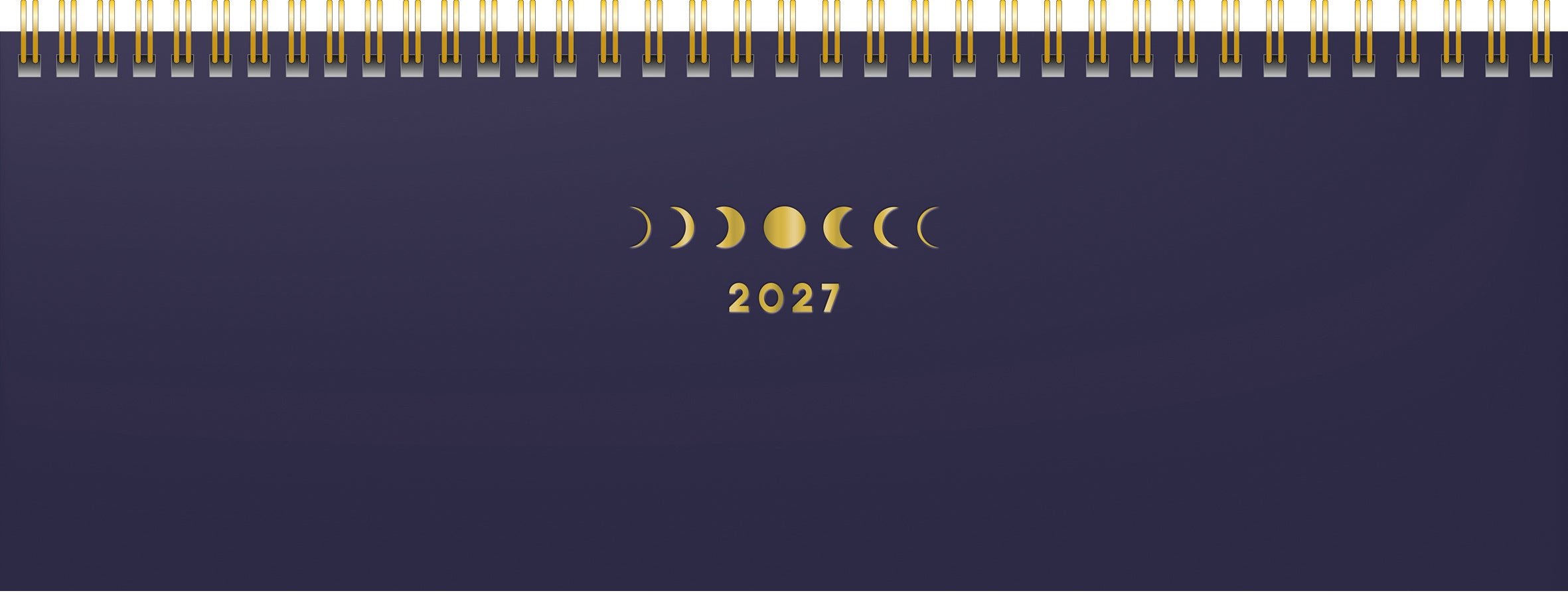 Ridoide Design Line – Tischkalender 2027, 1 Woche/2 Seiten, 29,7 × 10,5 cm, Moon