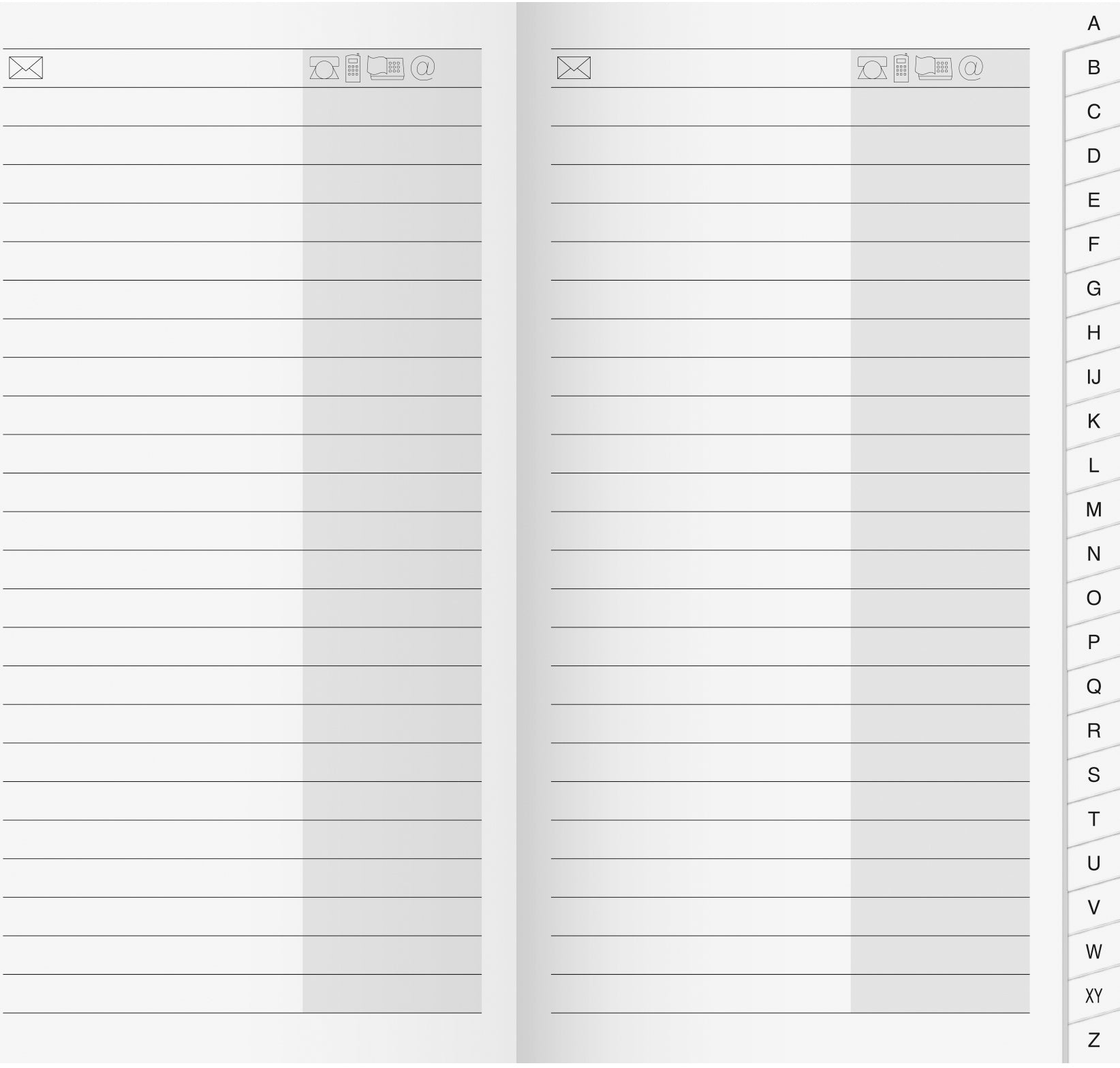 Ridoide M-Planer Adressregister – 90 × 155 mm – 48 Seiten – gebunden