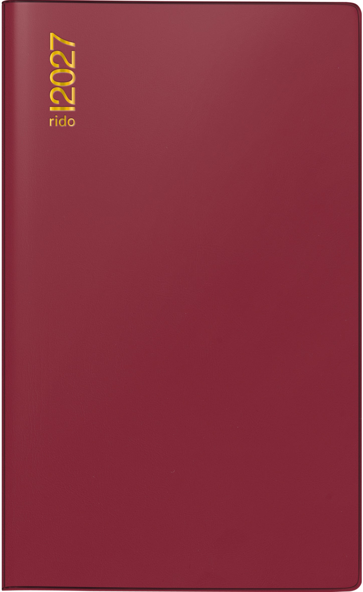 Ridoide M-Planer – Monatsplaner 2027, 1 Monat/2 Seiten, 9,5 × 16,1 cm, Bordeaux