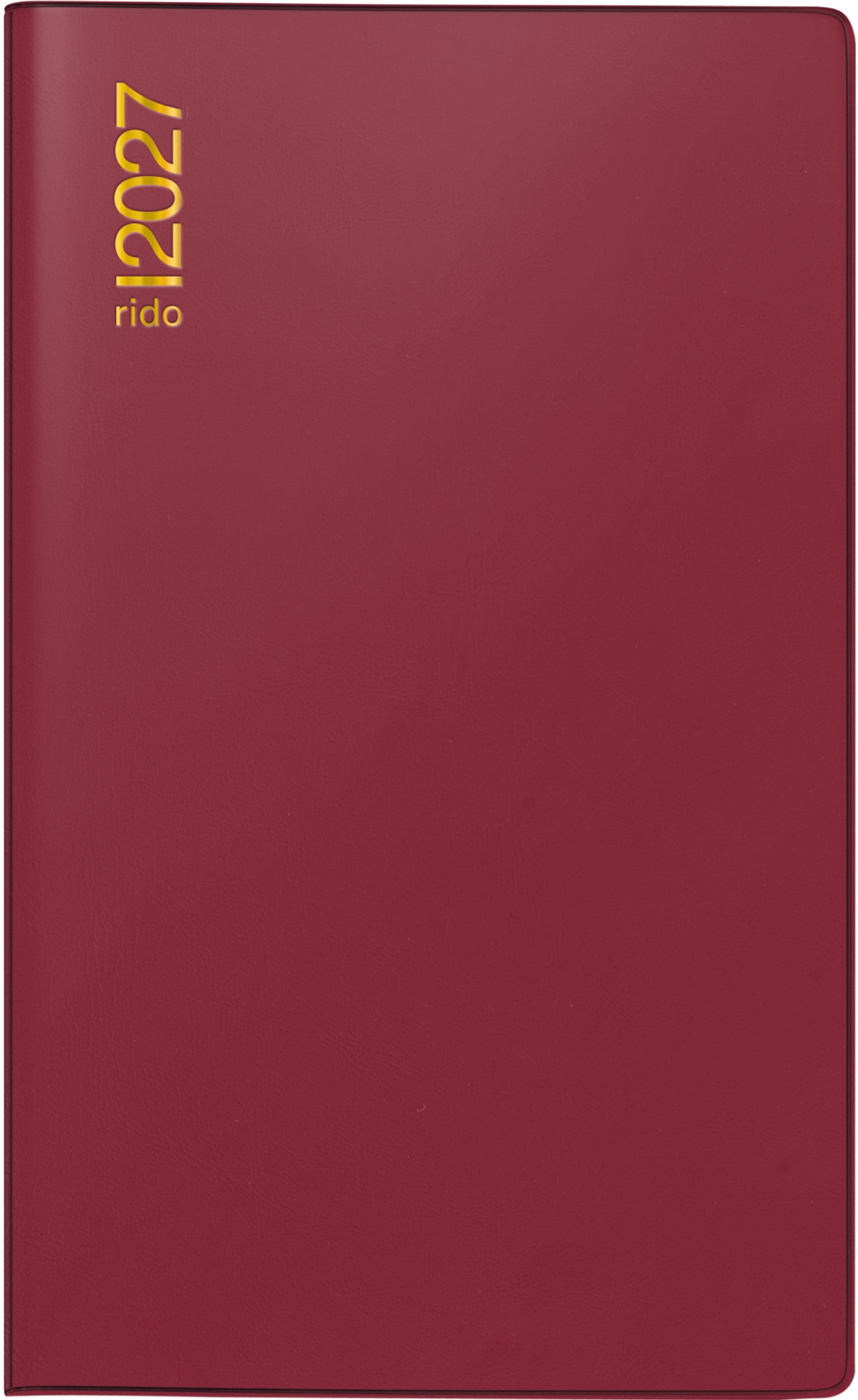 Ridoide Uni Planer – Monatsplaner 2027, 1 Monat/2 Seiten, 11,5 × 16,0 cm, Bordeaux