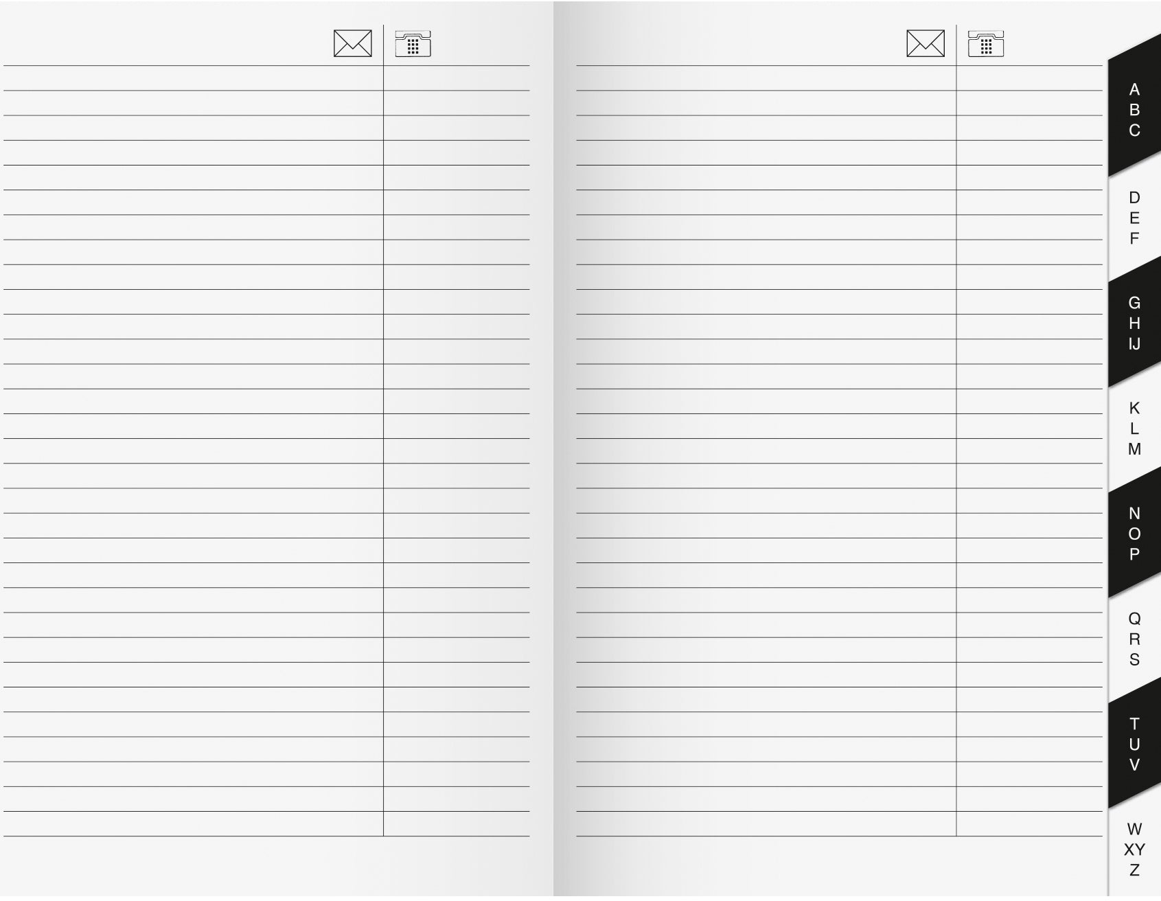 Ridoide Adressenregister 10,5 × 15,5 cm – grau/gelb, für Uni-Planer