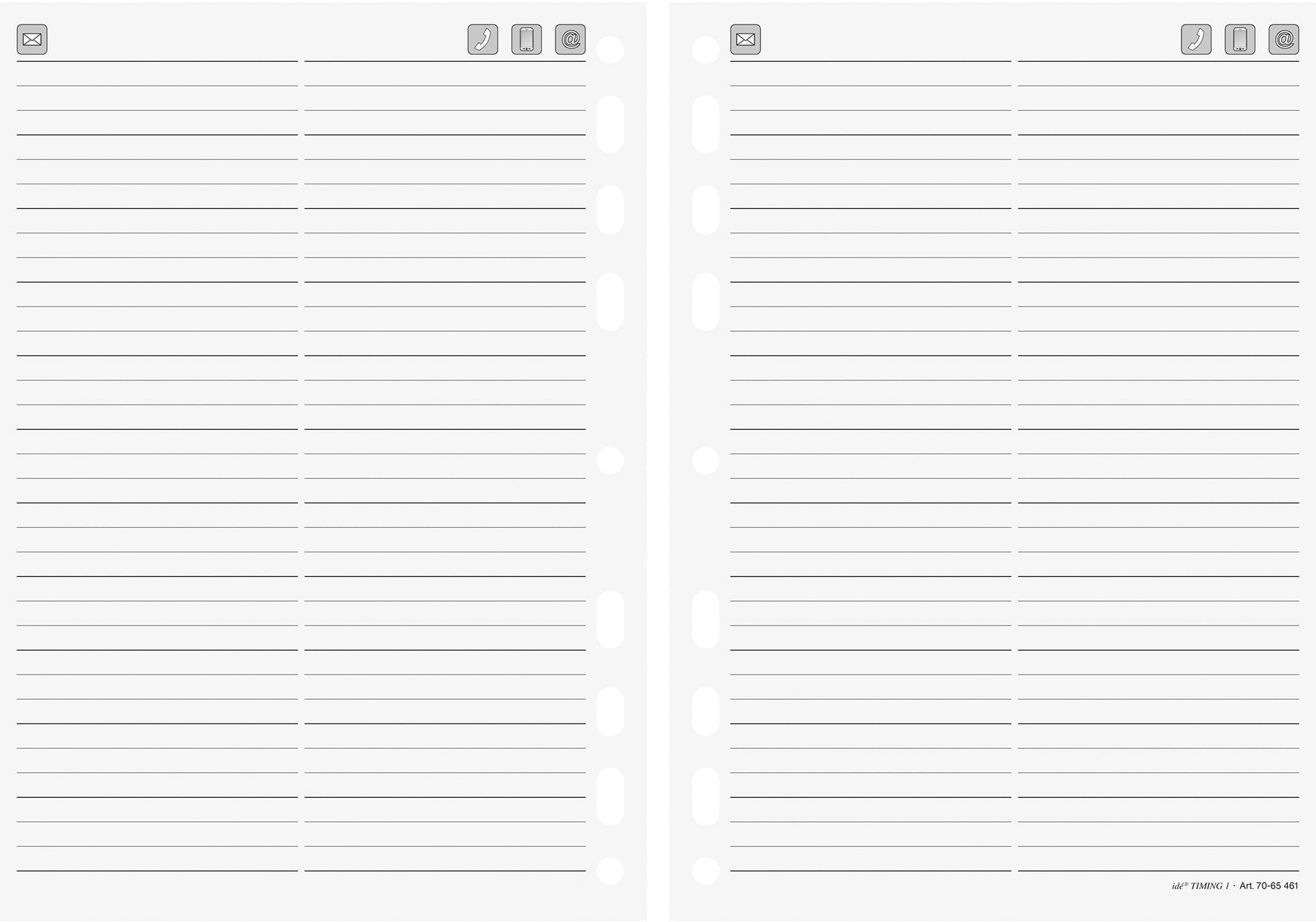 Ridoide Timing 1 Adressenregister 14,9 × 21,2 cm – alphabetisch A–Z