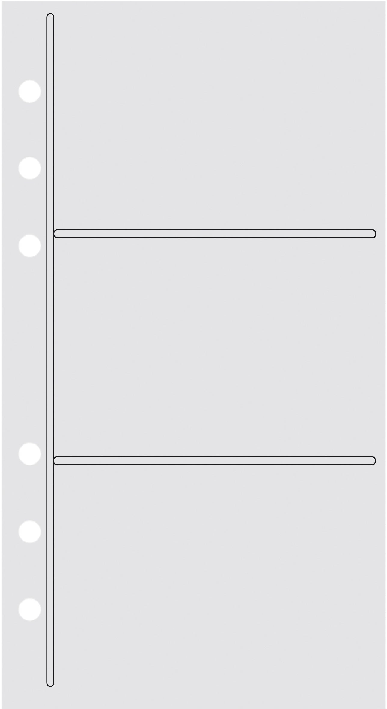 Ridoide Visitenkartenhüllen 105 × 180 mm, 3 Fächer – 6 Stück