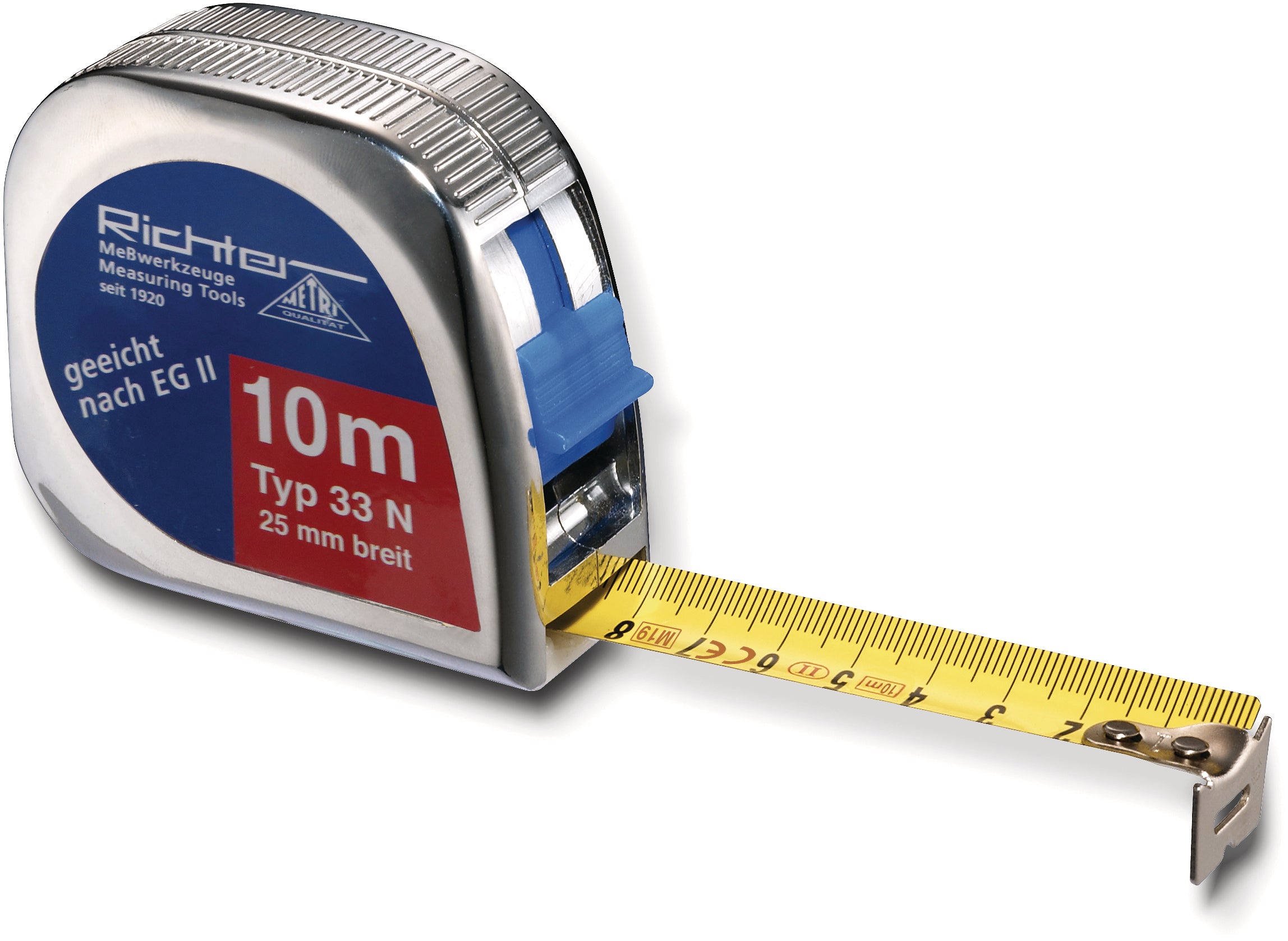 Rieffel switzerland Rieffel Rollmeter A10102 – 10 m, 25 mm Band, Chrom