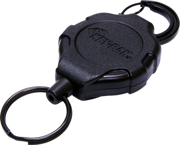 Rieffel switzerland Key-Bak Ausweishalter-Jojo Ratch-It A13826 – Seillänge 120 cm, verriegelbar, Kunststoff/Kevlar, Schwarz