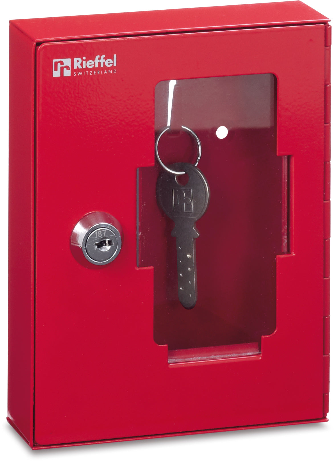 Rieffel switzerland Rieffel A15166 – Notschlüsselkasten, 1 Haken, Zylinderschloss, Rot