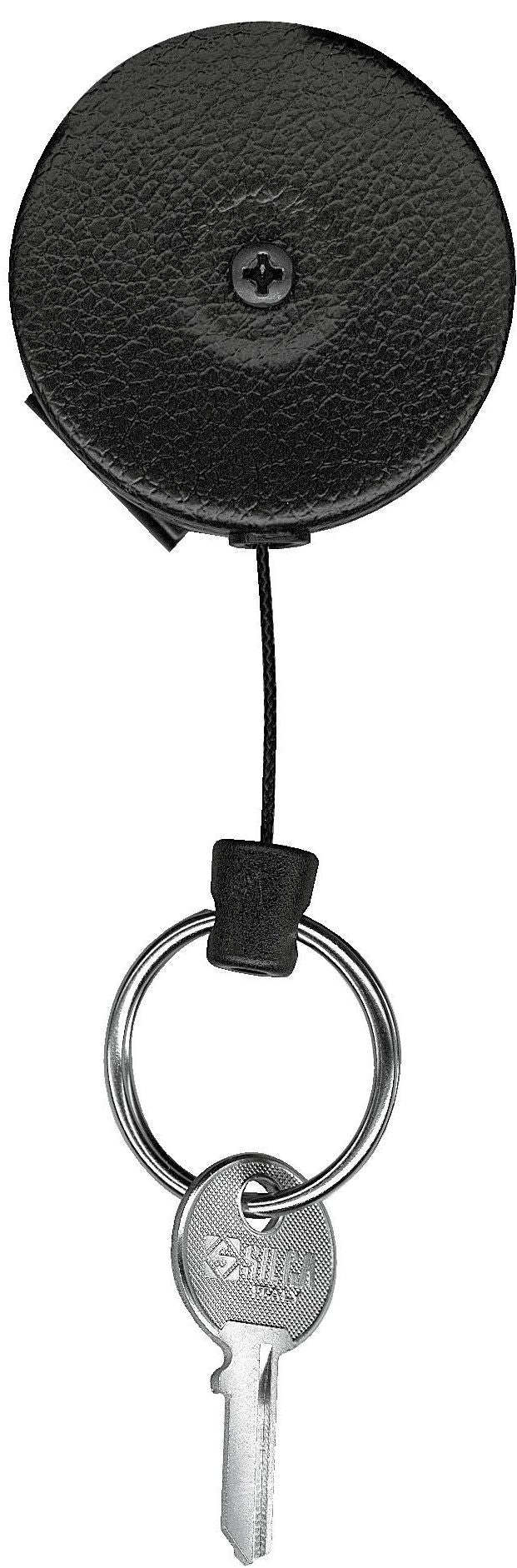 Rieffel Schlüsselanhänger KB 484 – Auszugsschnur 120 cm, mit Gürtelclip, Kevlar, Schwarz