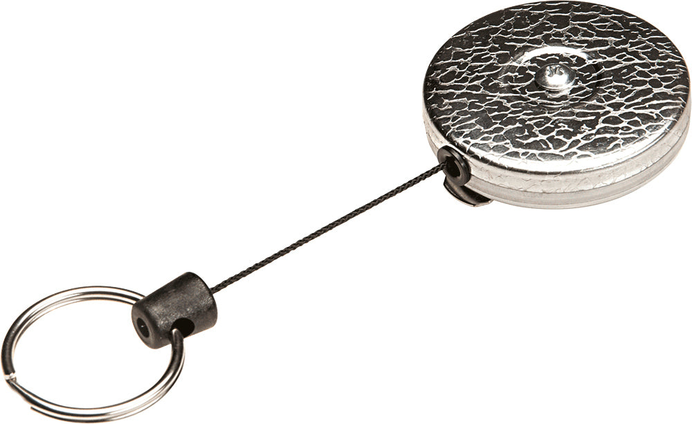 Rieffel Schlüsselanhänger A15258 – herausziehbares Seil, automatischer Rückzug, Kevlar, Chrom