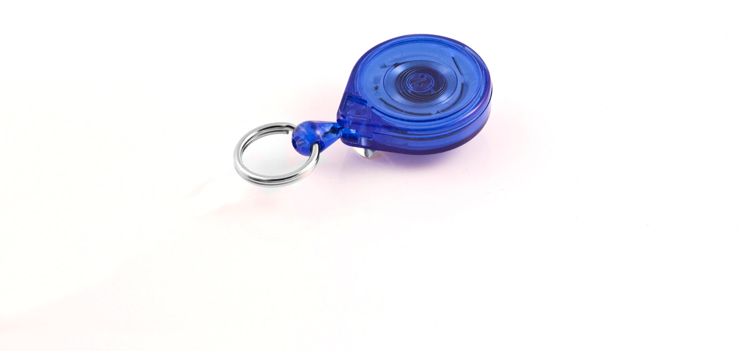 Rieffel Ausweishalter-Jojo KB Mini – mit Gürtelclip, Bandlänge 90 cm, Nylon, Blau