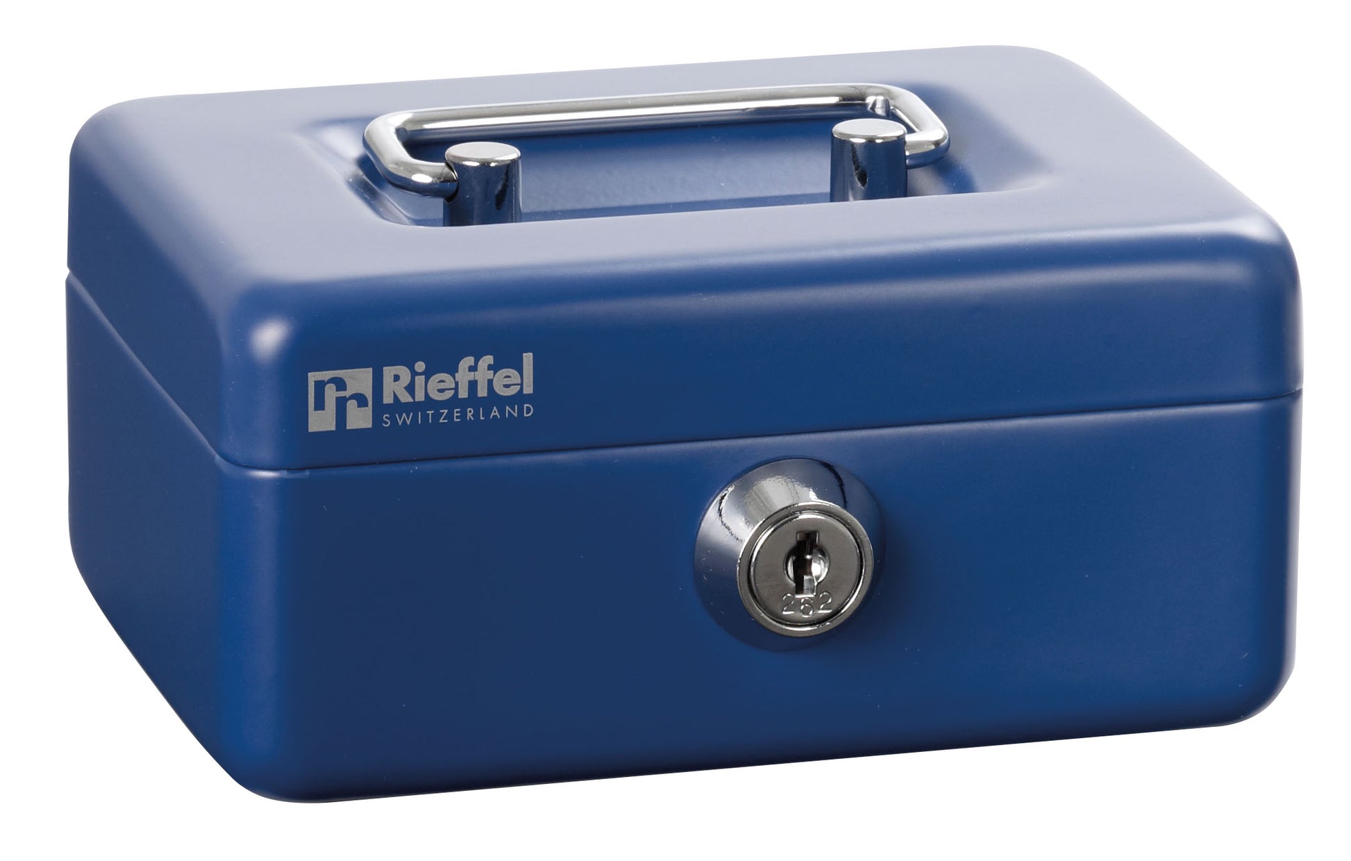Rieffel KIKA A15470 – Geldkassette mit Einwurfschlitz, 110 × 125 × 60 mm, Blau