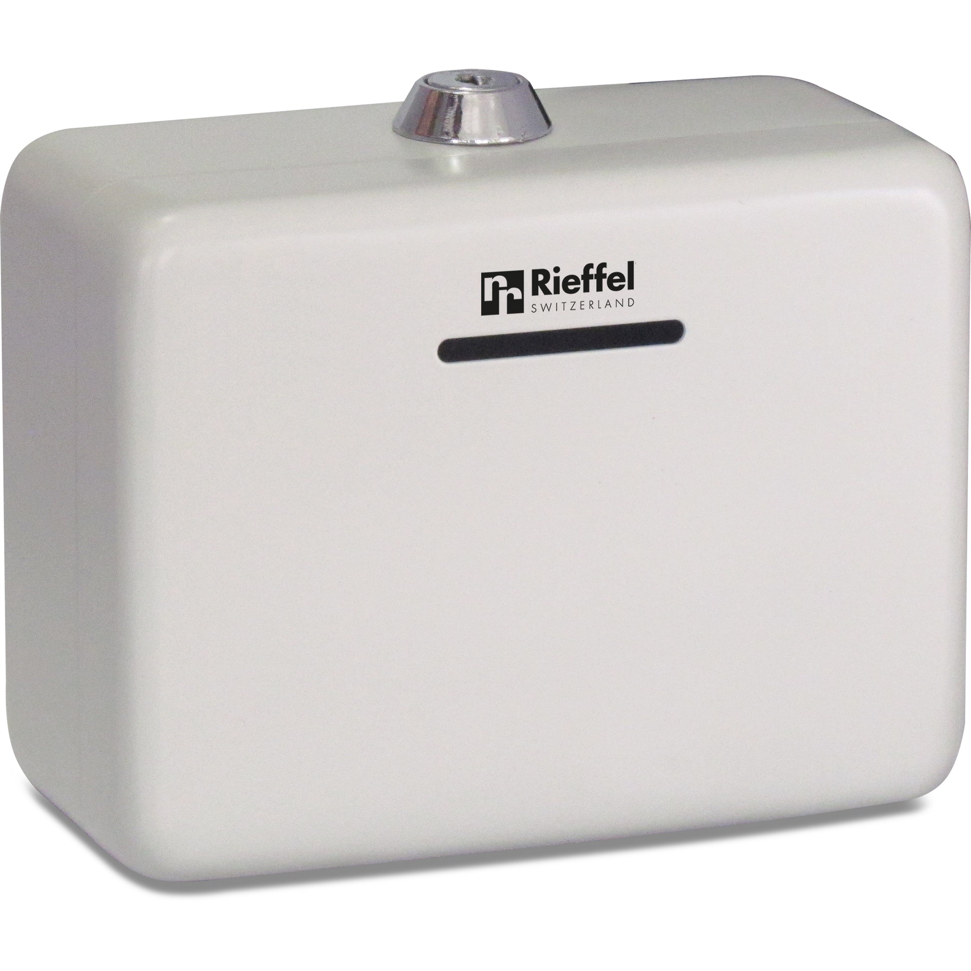 Rieffel Geldkassette mit Einwurfschlitz, 125 × 95 × 60 mm, weiss