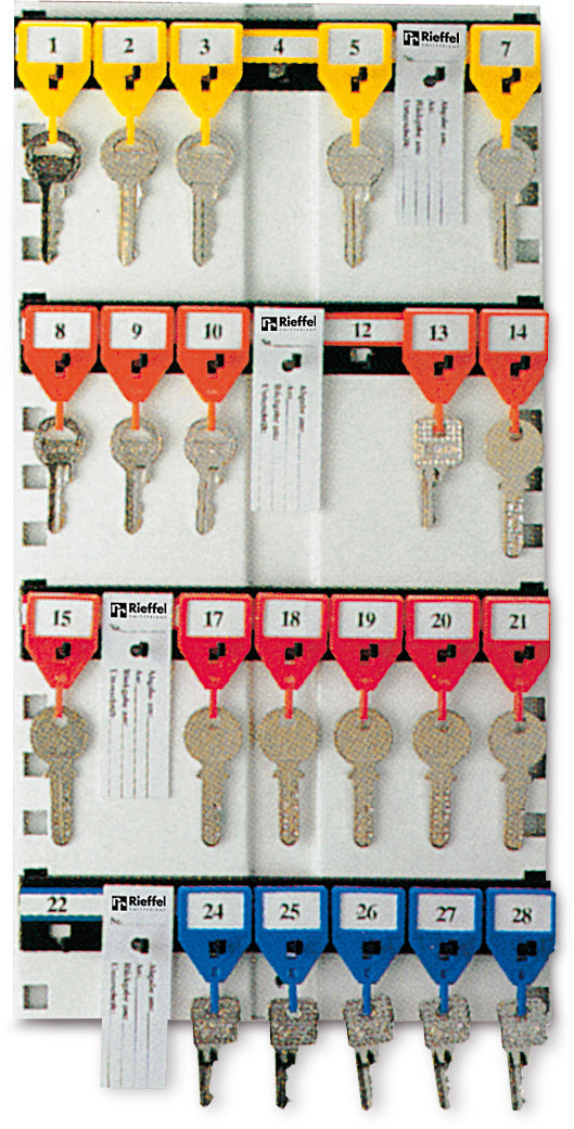 Rieffel switzerland Rieffel KyStor A15606 – Schlüsselleiste, 28 Haken, Stahlblech, Weiss, 372 × 410 × 55 mm