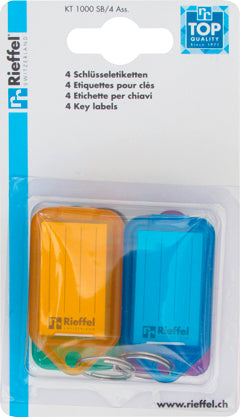 Rieffel switzerland Rieffel Schlüsselschild – beidseitig beschriftbar, sortiert, 38 × 22 mm