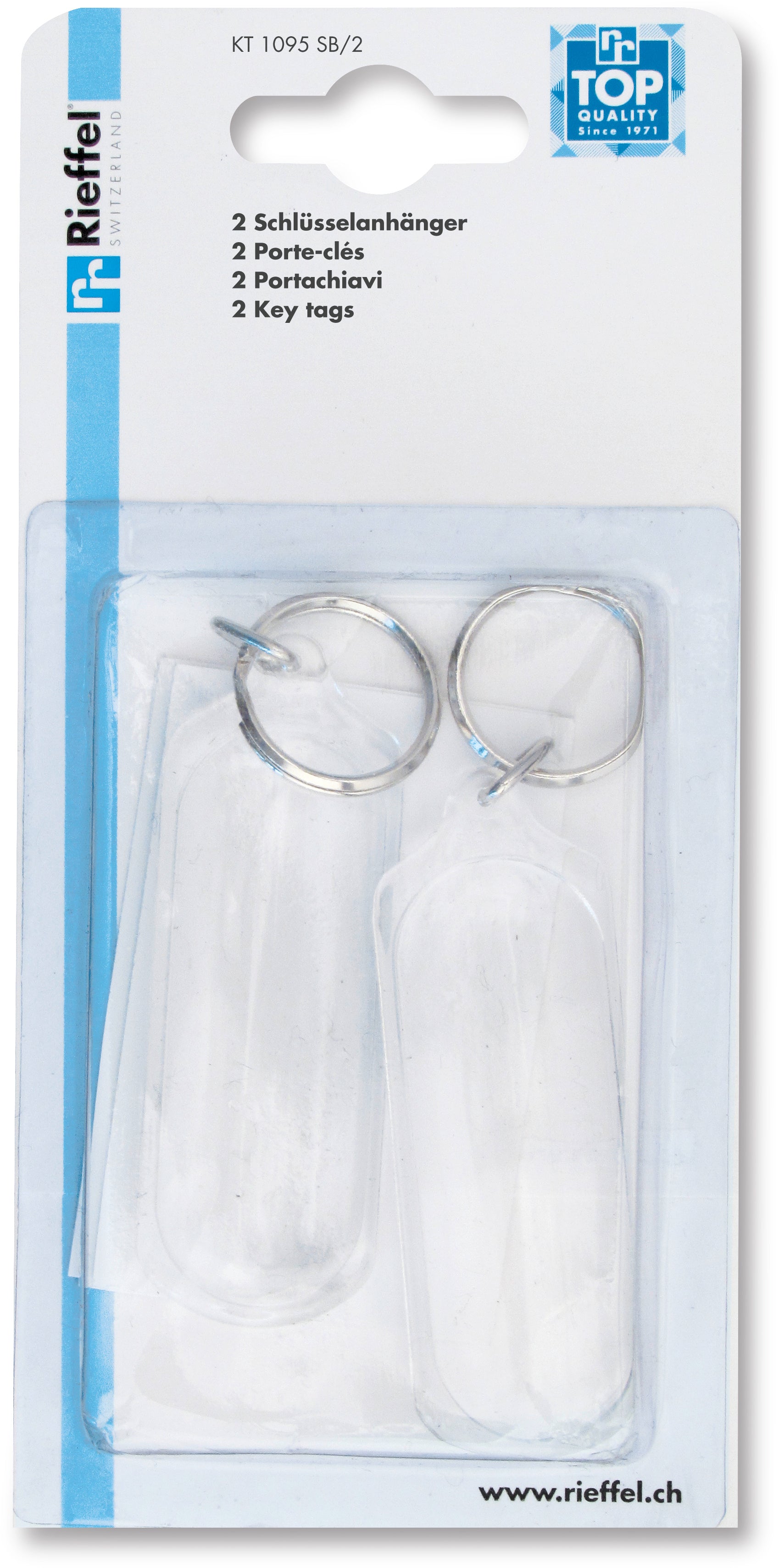 Rieffel switzerland Rieffel Schlüsselschild A15865 – beschriftbar, Kunststoff, transparent, 181 × 87 × 26 mm