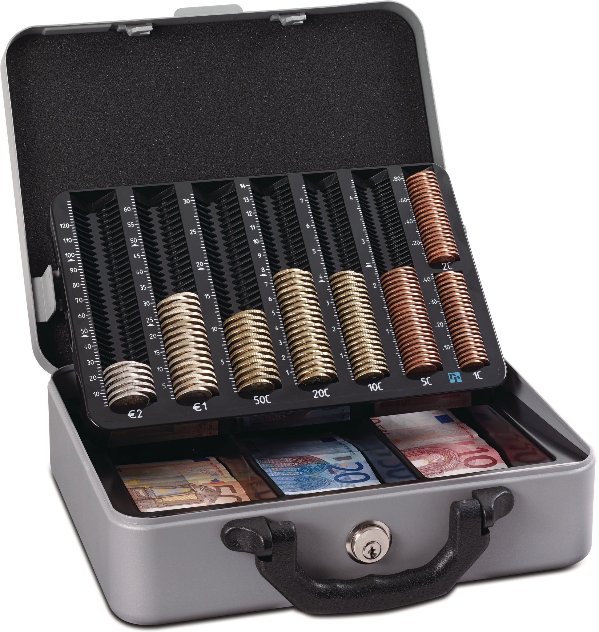 Rieffel switzerland Rieffel Moneta DeLuxe A16586 – Geldkassette mit Deckel-Öffnungsautomatik, 275 × 330 × 110 mm