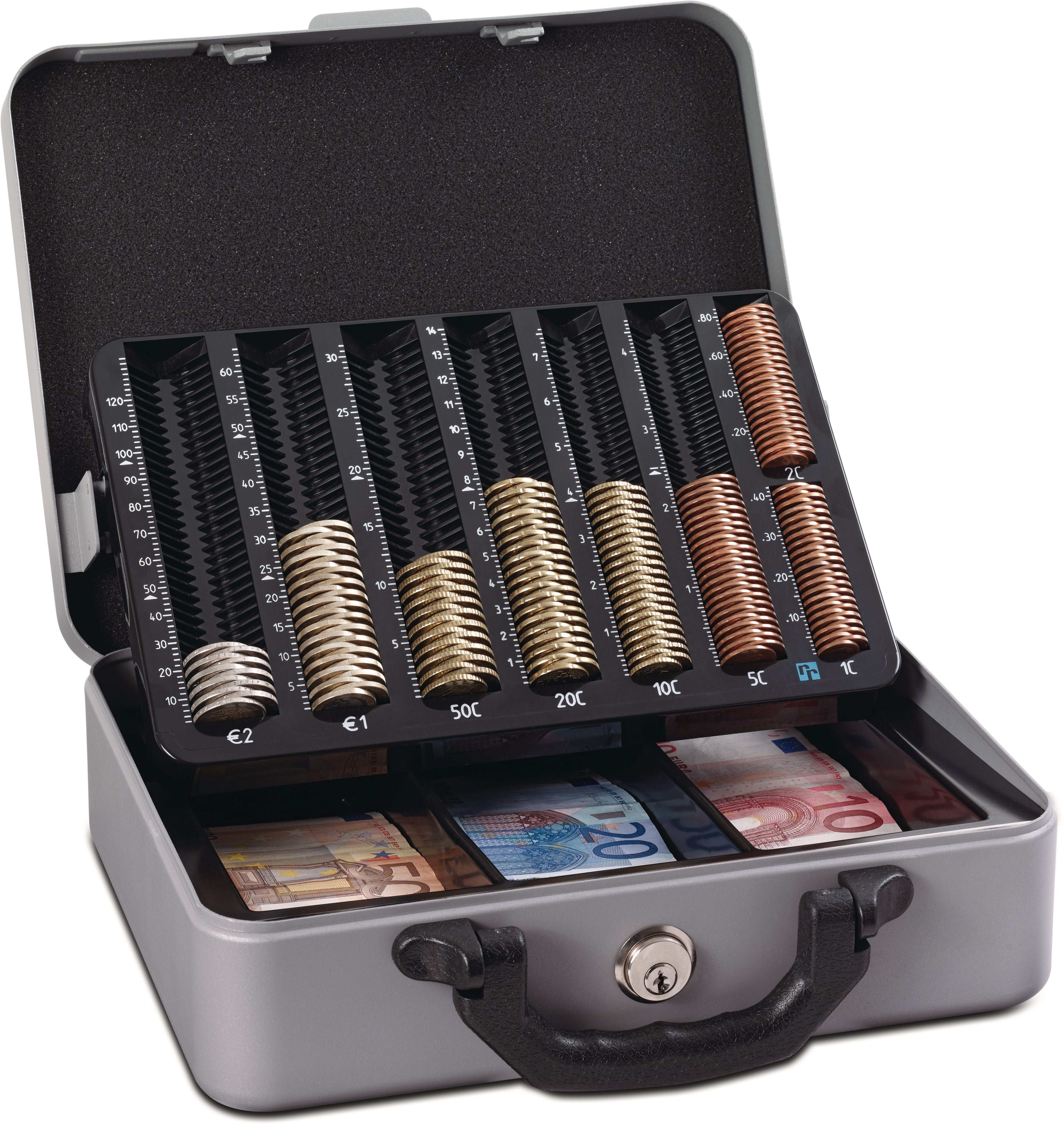 Rieffel switzerland Rieffel Moneta DeLuxe A16586 – Geldkassette mit Deckel-Öffnungsautomatik, 275 × 330 × 110 mm