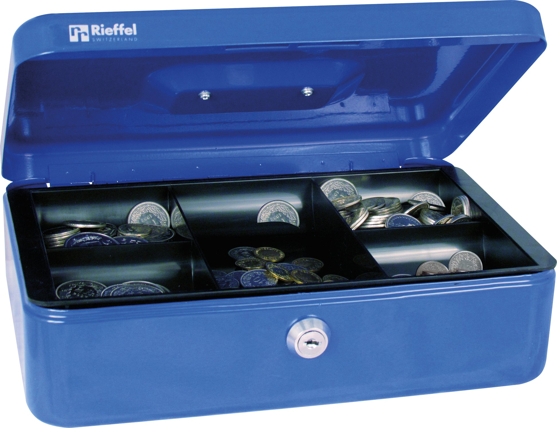Rieffel switzerland Rieffel Valorit A19094 – Geldkassette mit herausnehmbarem Einsatz, 215 × 305 × 105 mm, Blau