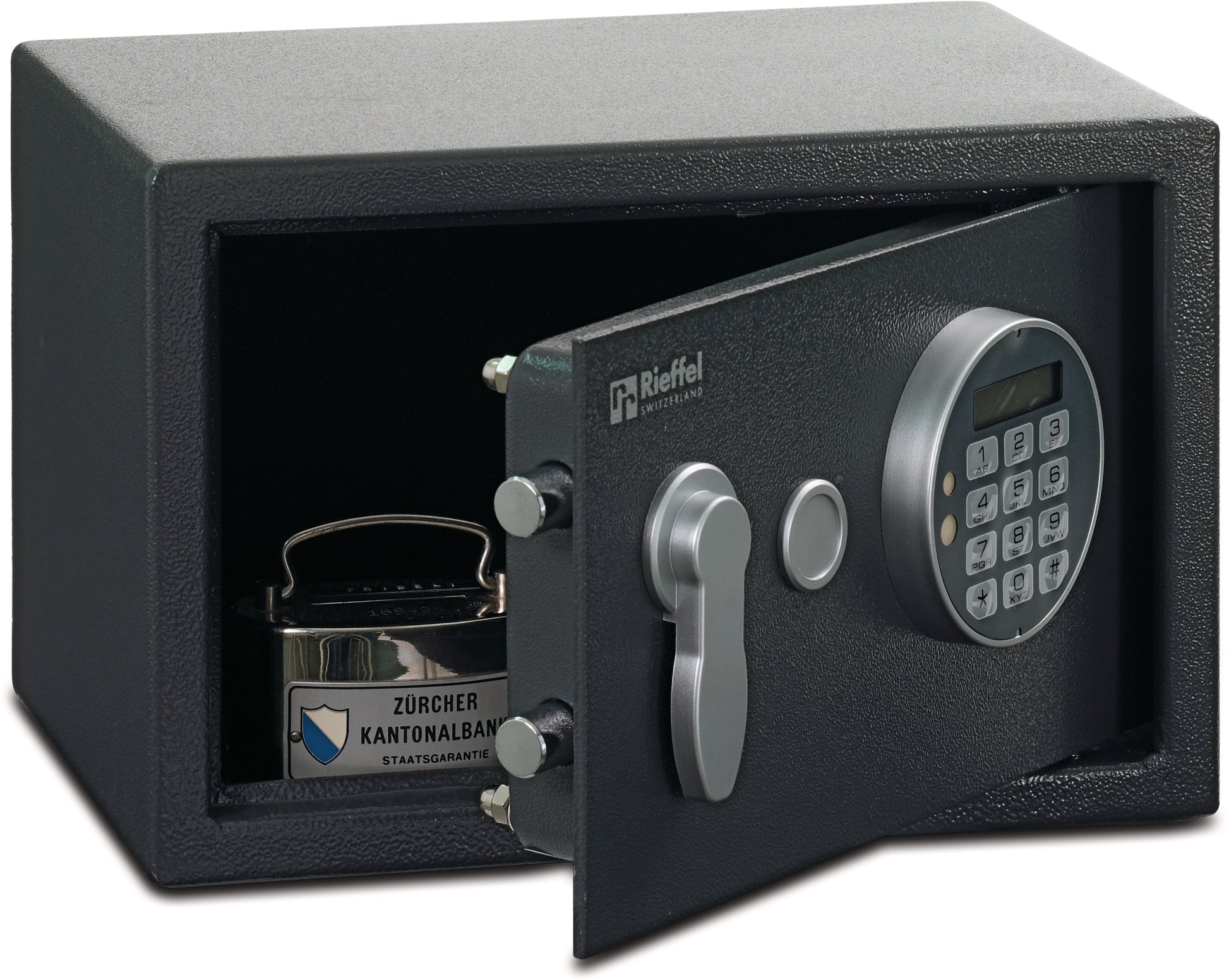 Rieffel Tresor A19103 – Elektronikschloss – 8,0 l – Boden-/Wandmontage – Anthrazit
