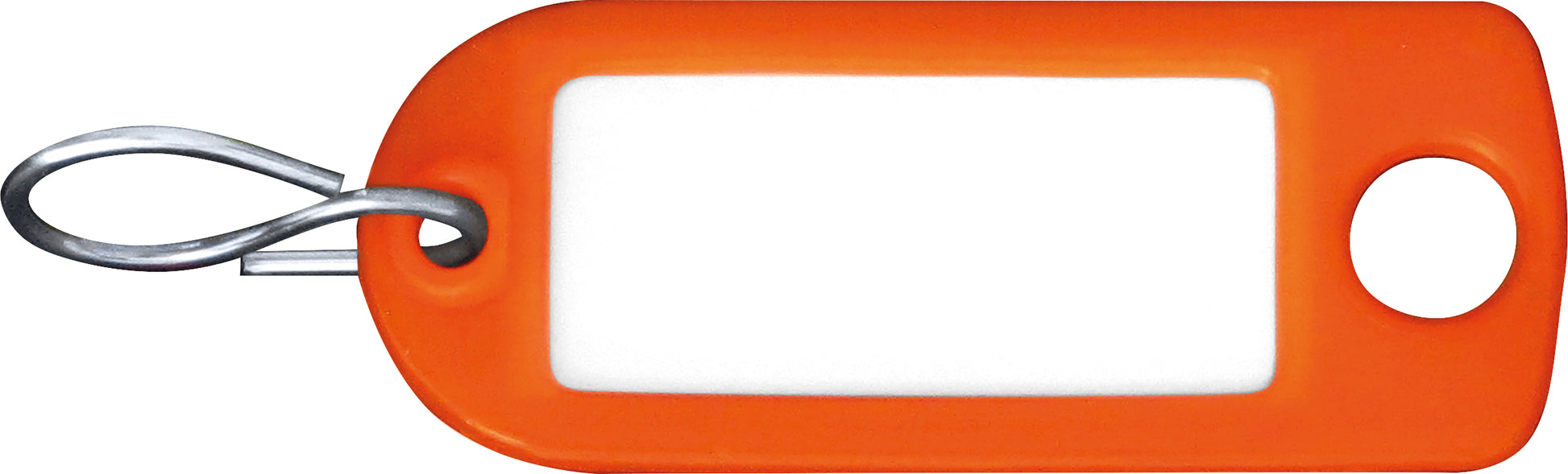 Rieffel Schlüsselschild – einseitig beschriftbar, mit S-Haken, Kunststoff, Orange, 100er-Pack