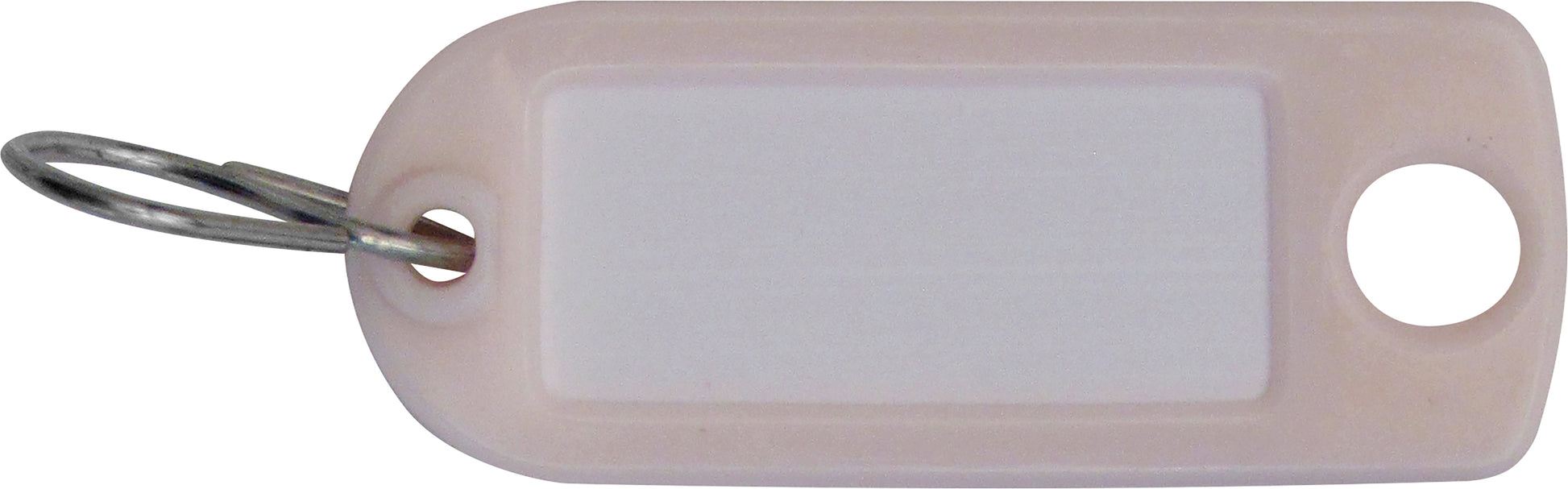 Rieffel switzerland Rieffel Schlüsselschild A20965 – einseitig beschriftbar, mit S-Haken, Kunststoff, weiss, 117 × 56 mm