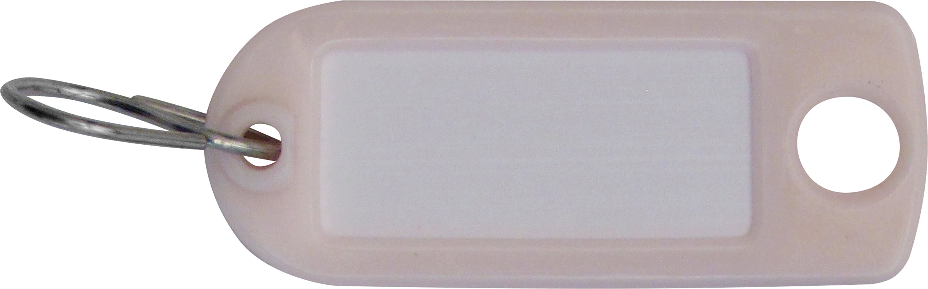 Rieffel switzerland Rieffel Schlüsselschild A20965 – einseitig beschriftbar, mit S-Haken, Kunststoff, weiss, 117 × 56 mm