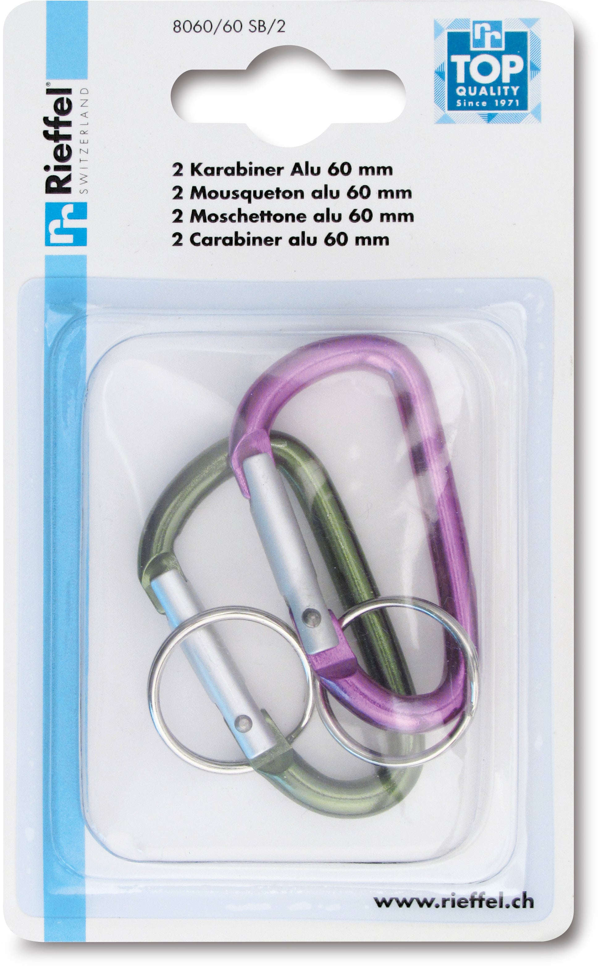 Rieffel switzerland Rieffel Schlüsselanhänger A20994 – Karabiner, Aluminium, Sortiert