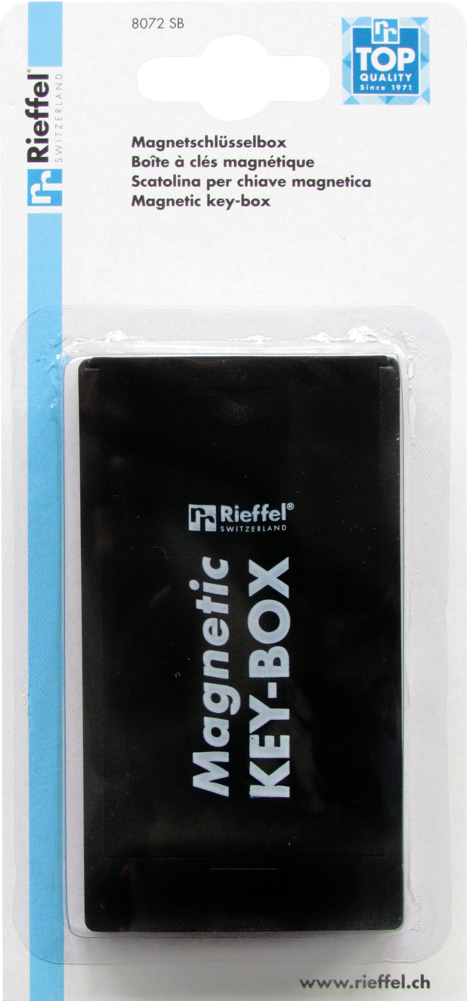 Rieffel switzerland Rieffel A20999 – Notschlüsselkasten, Schwarz, mit Dauermagnet, 60 × 190 × 25 mm