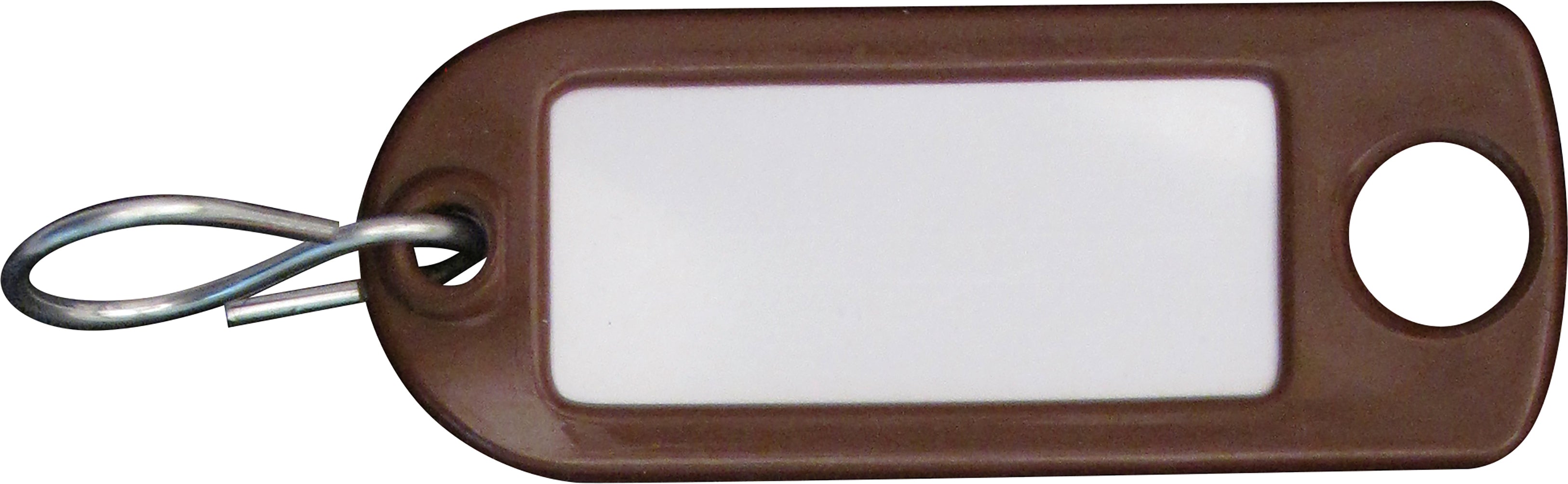 Rieffel switzerland Rieffel Schlüsselschild A21248 – einseitig beschriftbar, mit S-Haken, Kunststoff, braun, 194 × 115 × 58 mm