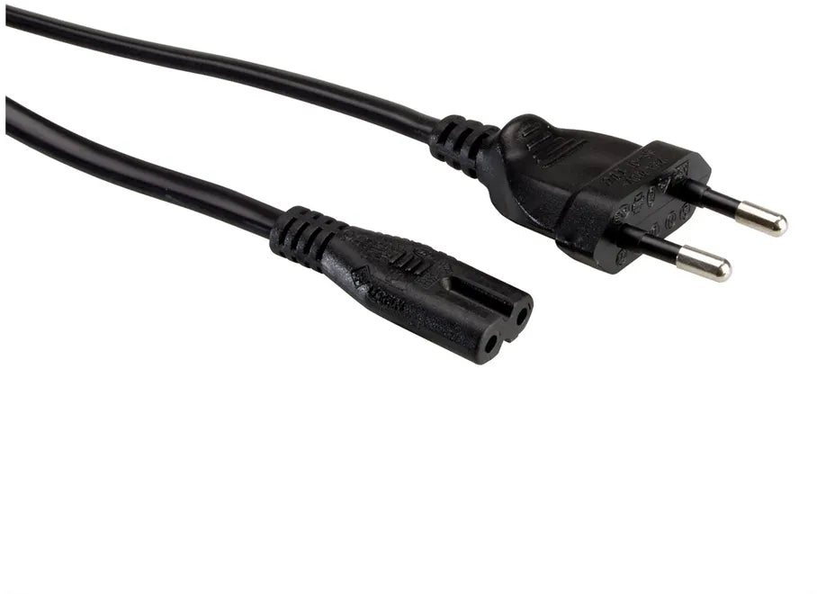 ROLINE Netzkabel – Eurostecker (Typ C) – IEC C7, 1,8 m, 250 V/2,5 A, Schwarz